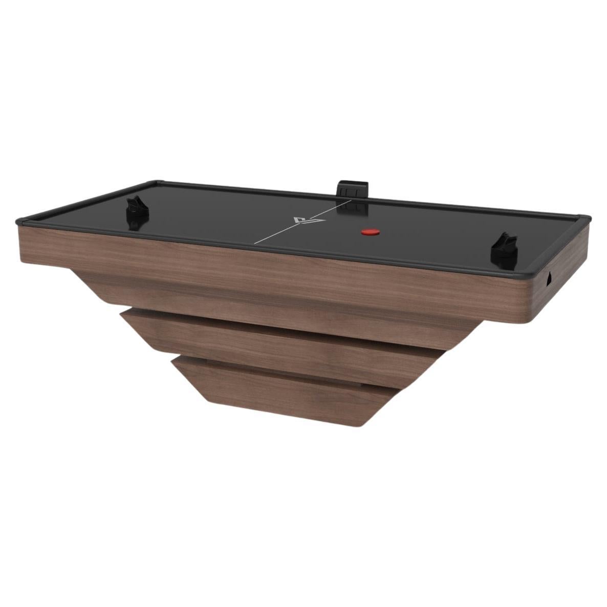 Elevate Customs Louve  Air Hockey Tables / Solid Walnut Wood in 7' - Made in USA For Sale