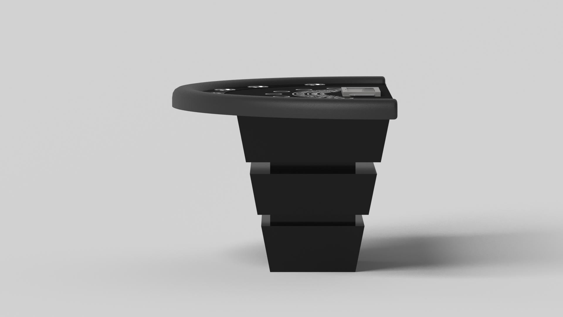 Modern Elevate Customs Louve Black Jack Tables /Solid Pantone Black Color in 7'4