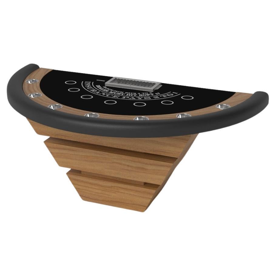 Elevate Customs Louve Black Jack Tables / Solid Teak Wood in 7'4" - Made in USA For Sale