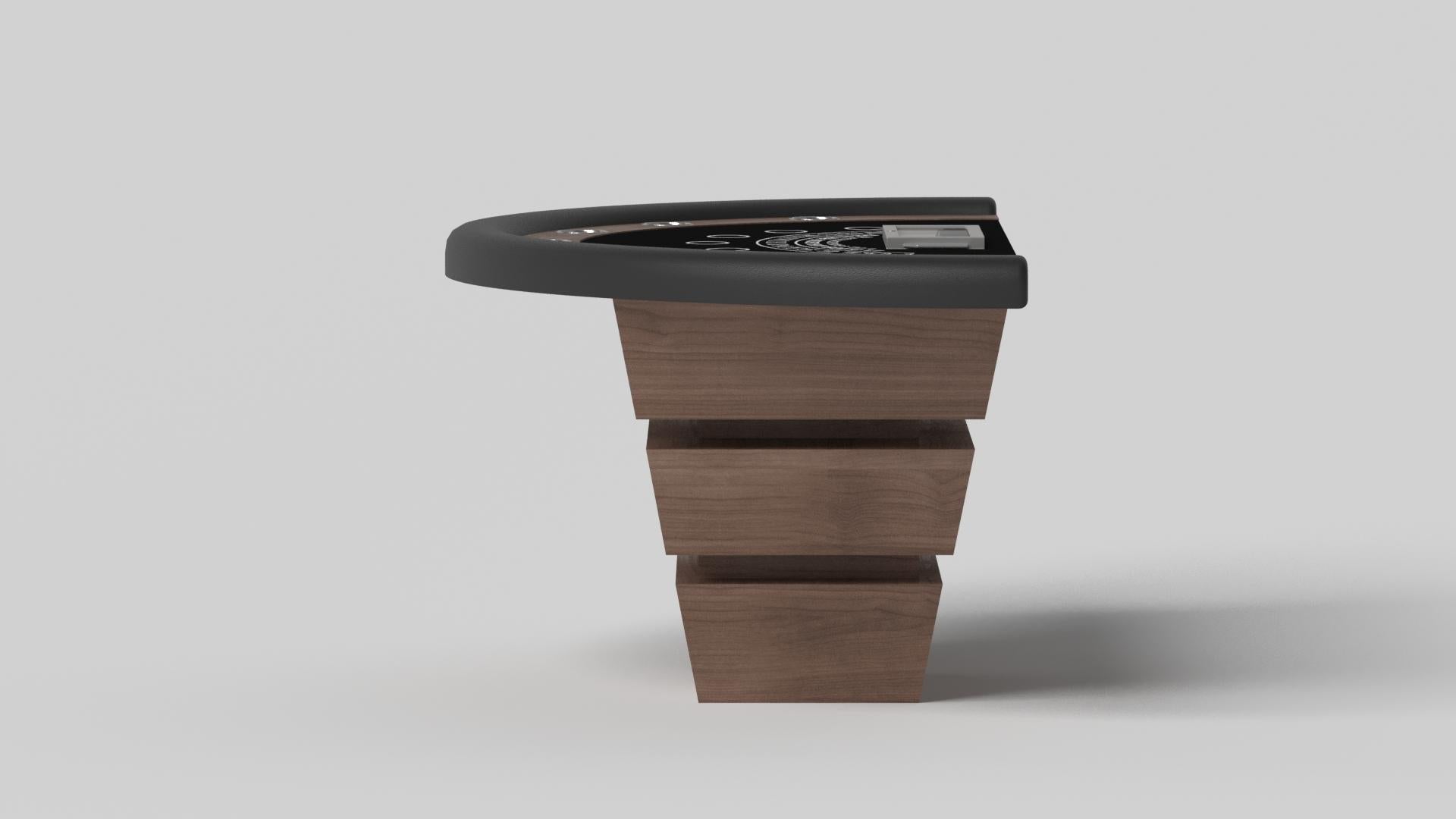 Modern Elevate Customs Louve Black Jack Tables /Solid Walnut Wood in 7'4