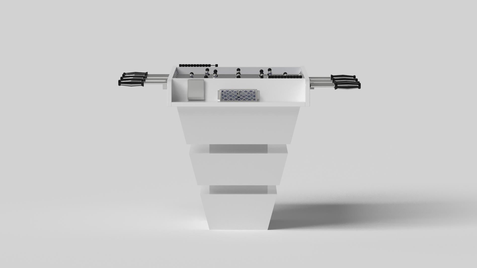Modern Elevate Customs Louve Foosball Table/Solid Pantone White Color in 5'-Made in USA For Sale