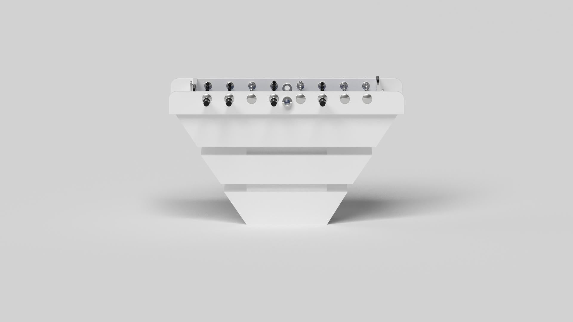 Hand-Crafted Elevate Customs Louve Foosball Table/Solid Pantone White Color in 5'-Made in USA For Sale
