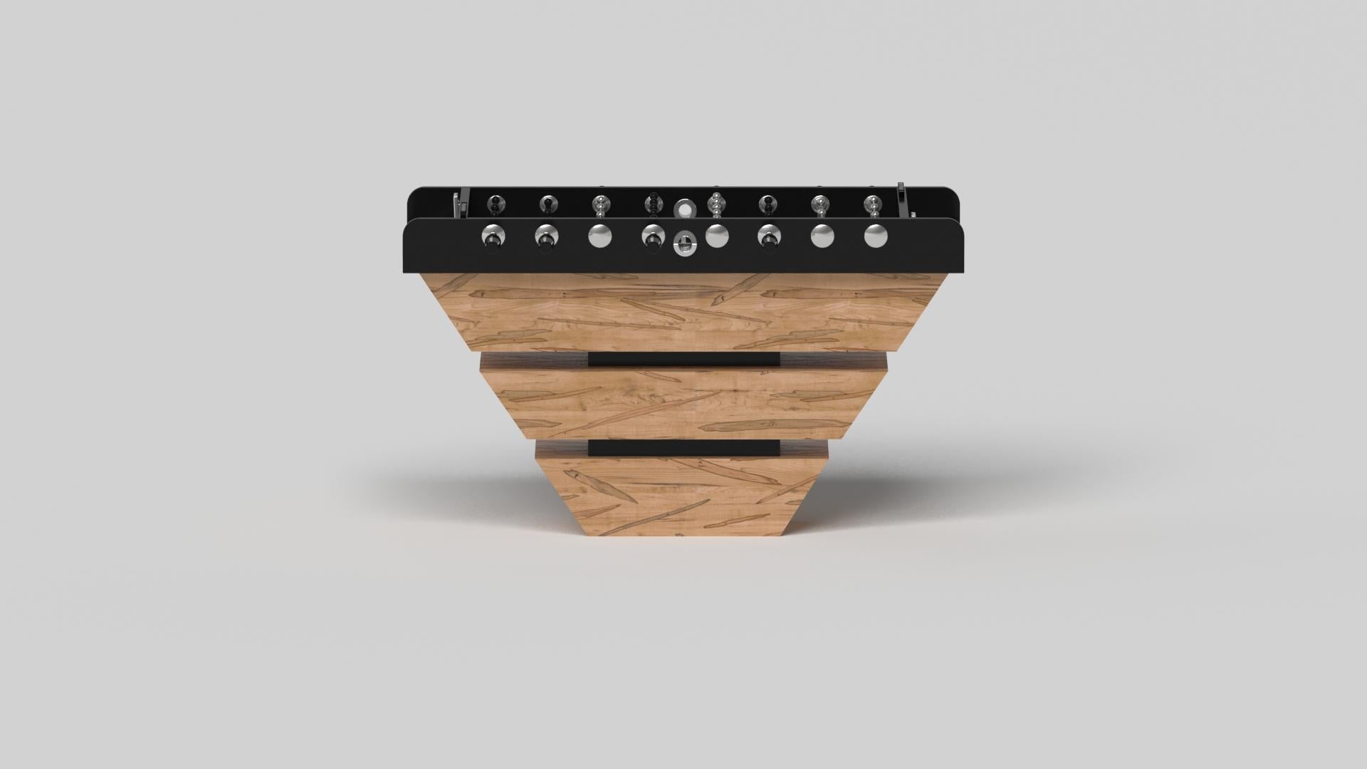 Hand-Crafted Elevate Customs Louve Foosball Tables /Solid Curly Maple Wood in 5' -Made in USA For Sale
