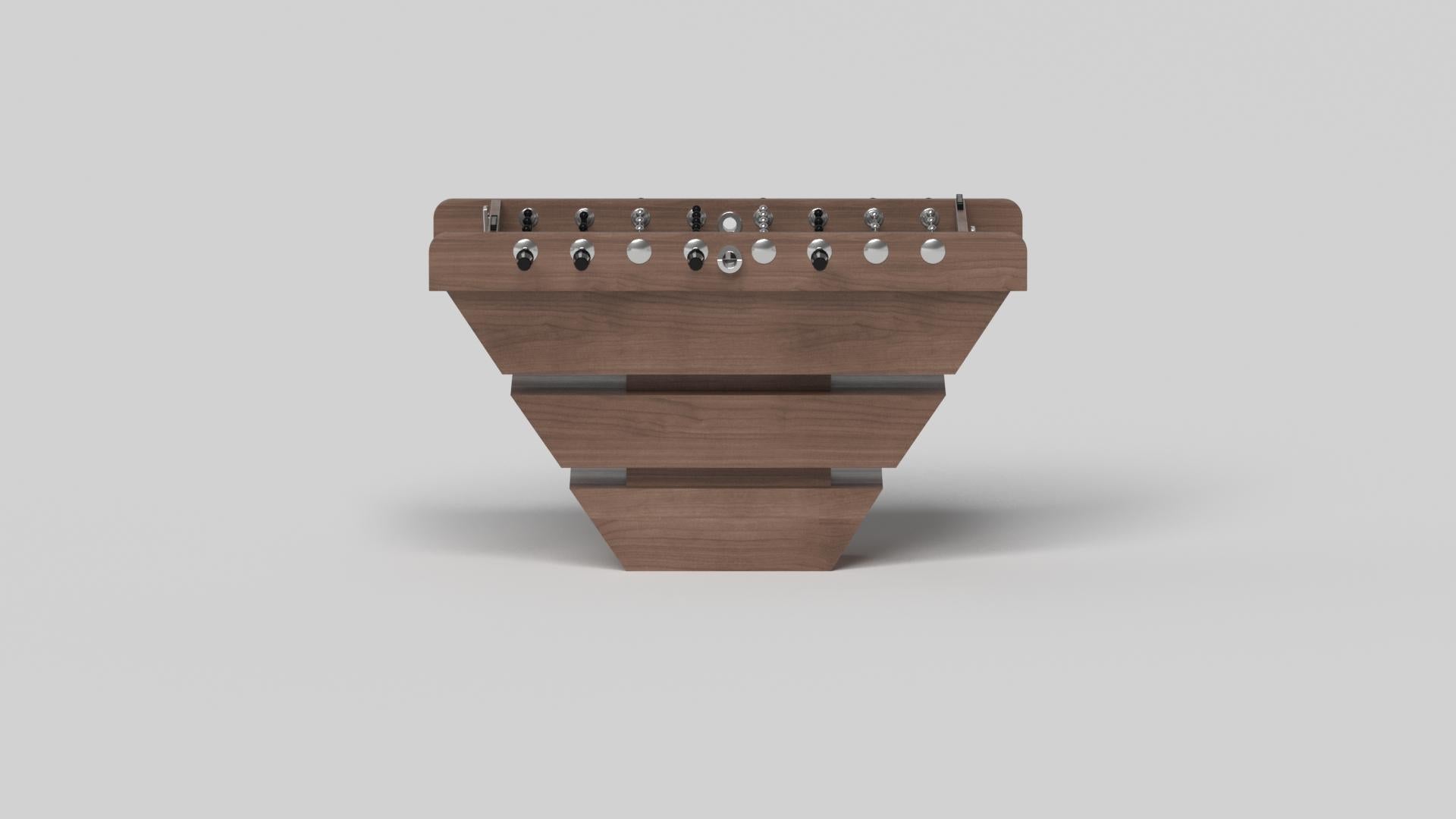 Hand-Crafted Elevate Customs Louve Foosball Tables / Solid Walnut Wood  in 5' - Made in USA For Sale
