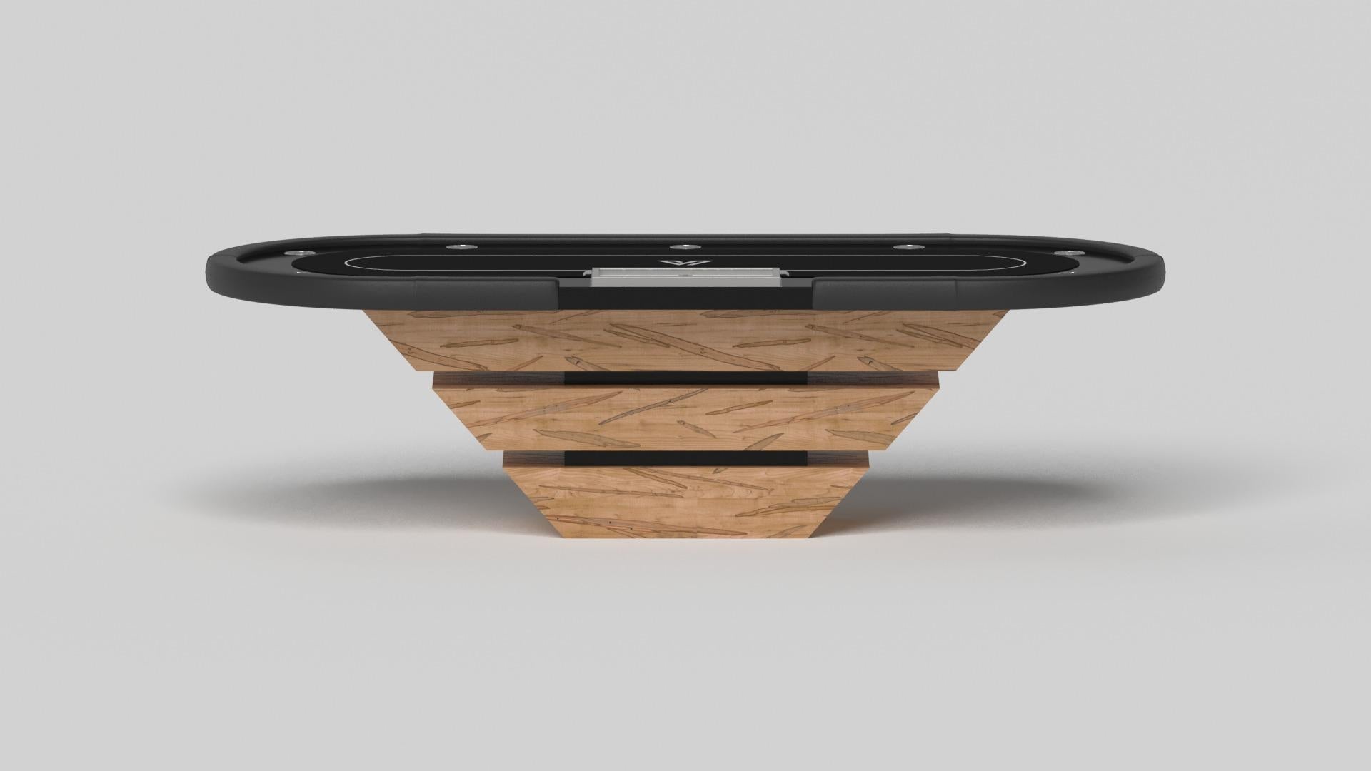 American Elevate Customs Louve Poker Tables / Solid Curly Maple Wood in 8'8
