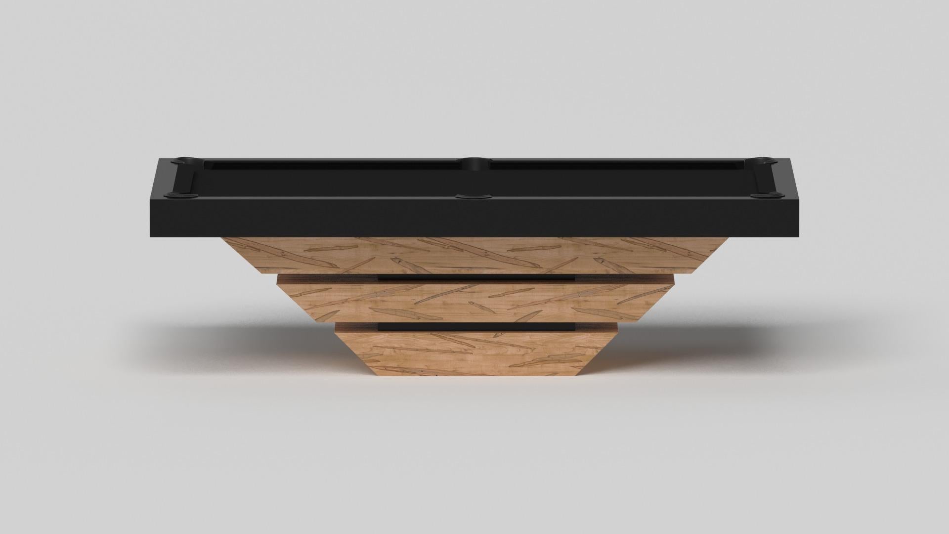 American Elevate Customs Louve Pool Table / Solid Curly Maple Wood in 9' - Made in USA For Sale