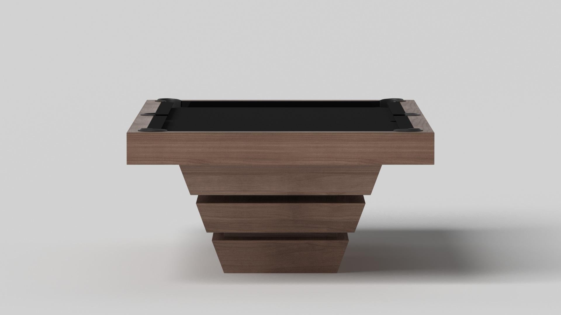 Modern Elevate Customs Louve Pool Table / Solid Walnut Wood in 7'/8' - Made in USA For Sale