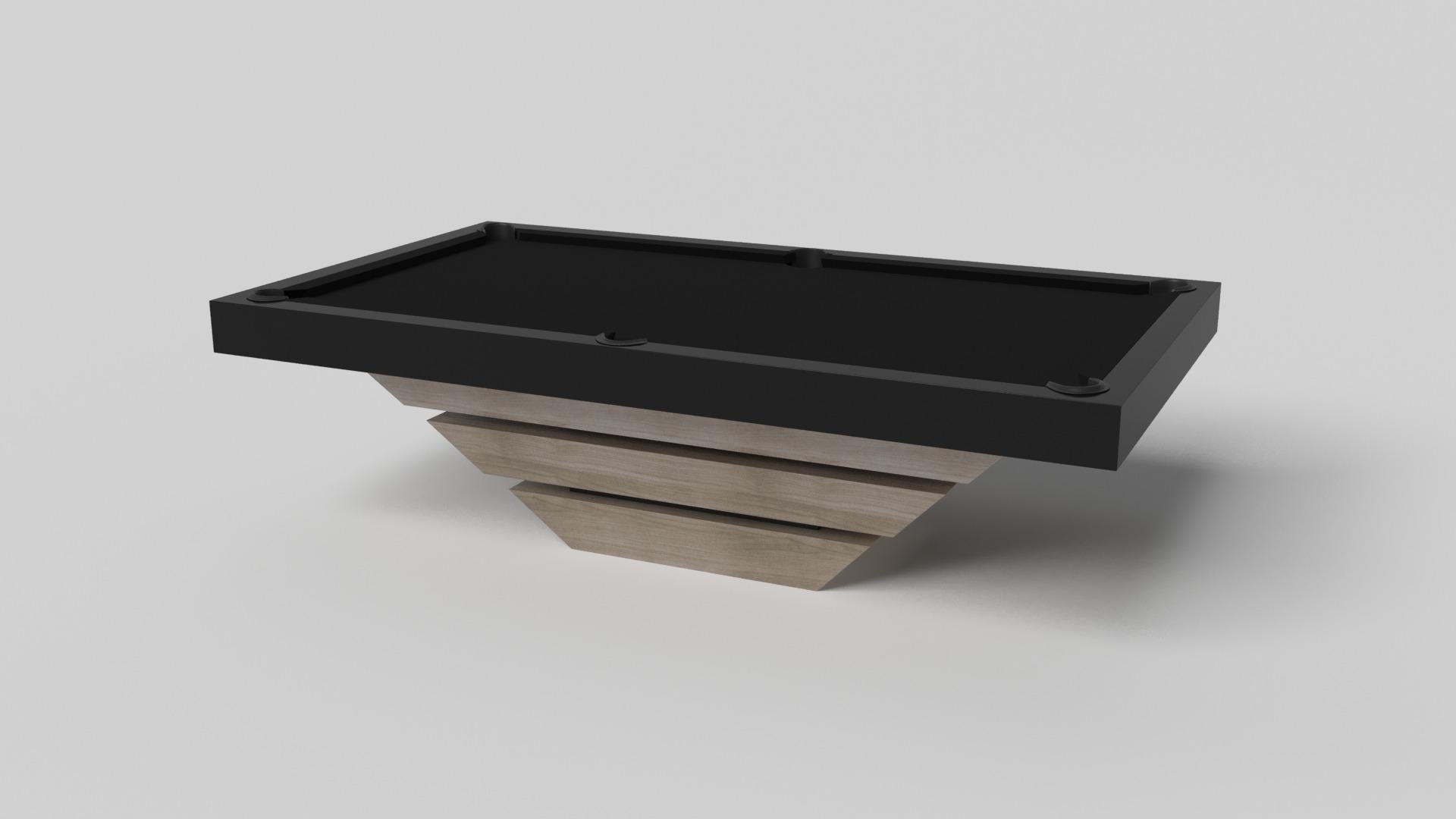 Three solid pieces of metal seemingly float around a concealed center base, making the Louve pool table in chrome one of our most mind-bending designs. Crafted from durable metal and detailed with a felt surface on top, this contemporary game table