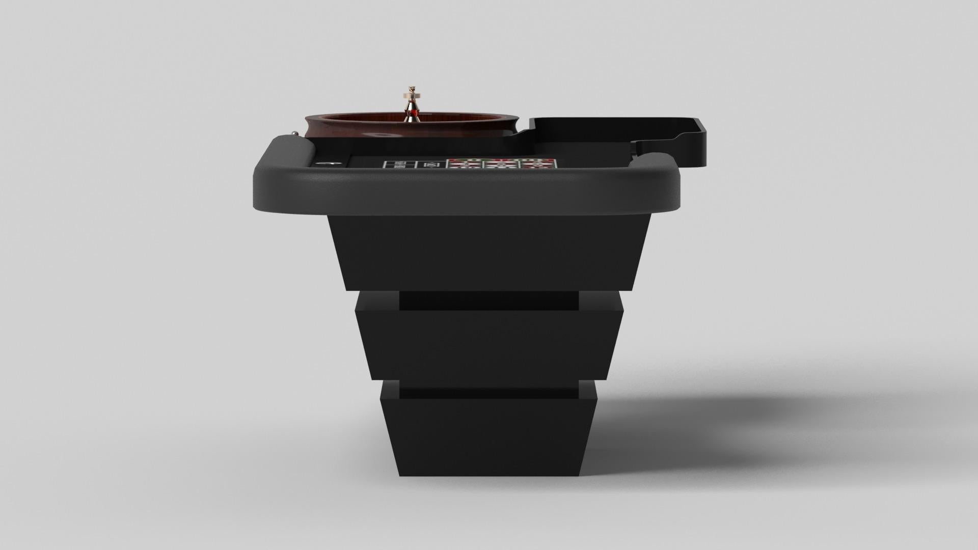Modern Elevate Customs Louve Roulette Tables / Solid Pantone Black Color in 8'2