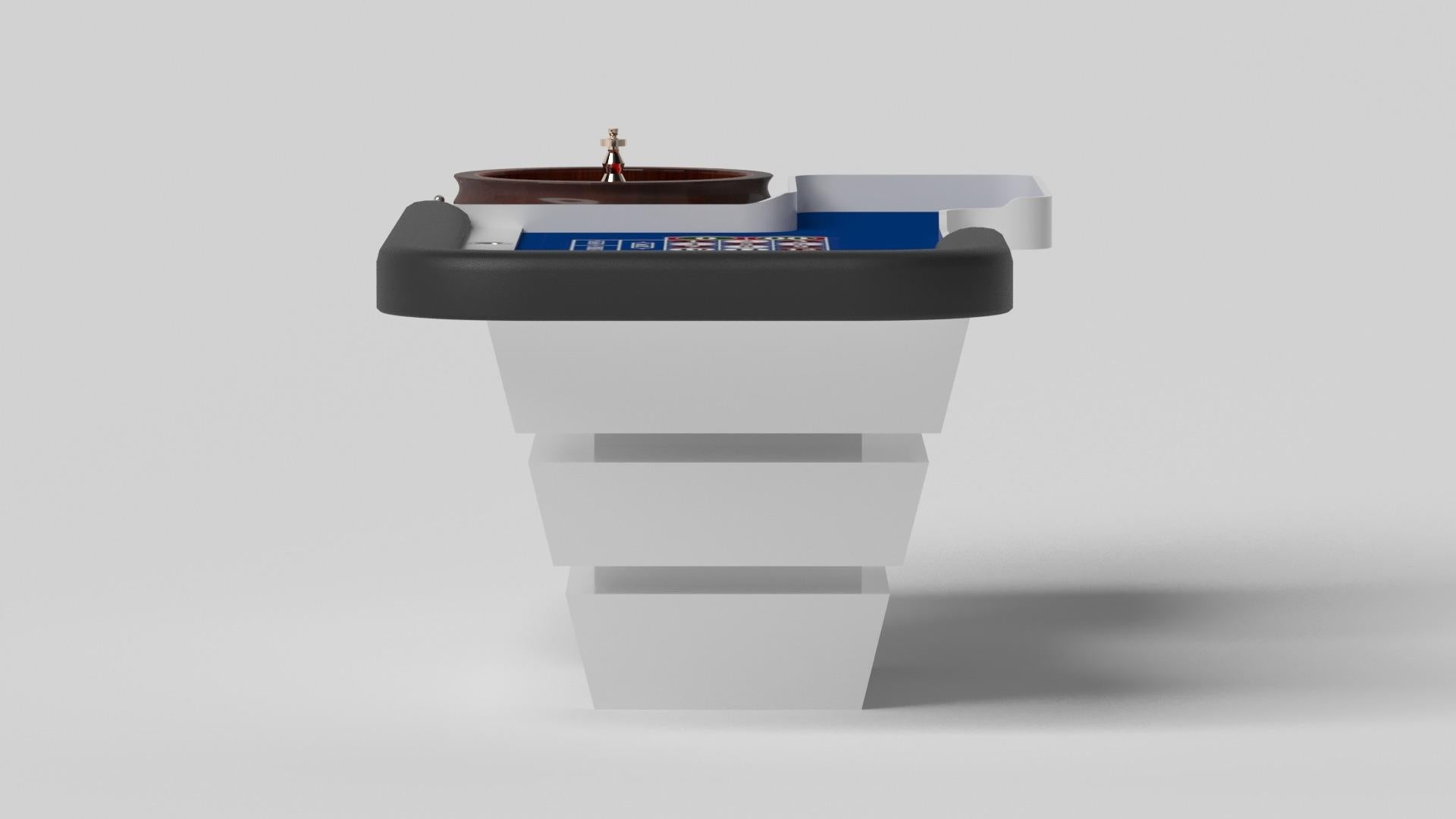 Modern Elevate Customs Louve Roulette Tables / Solid Pantone White Color in 8'2