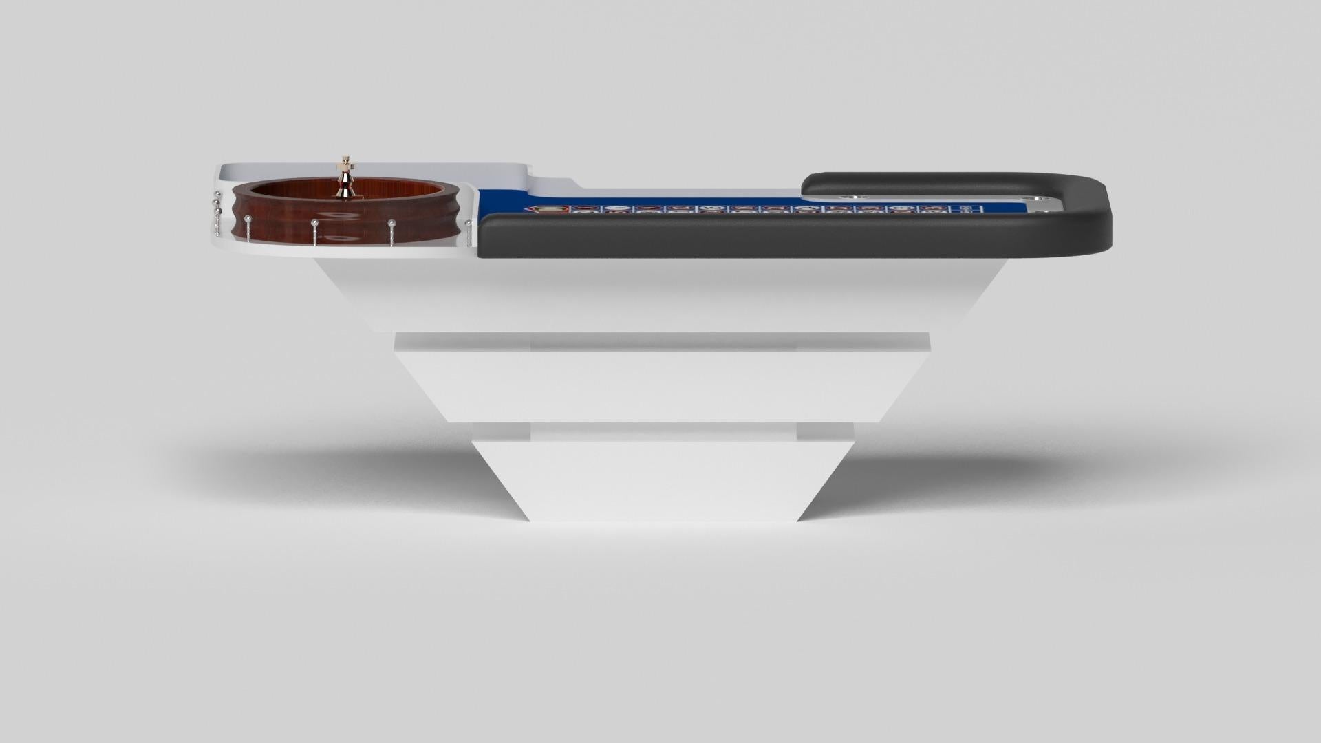 American Elevate Customs Louve Roulette Tables / Solid Pantone White Color in 8'2