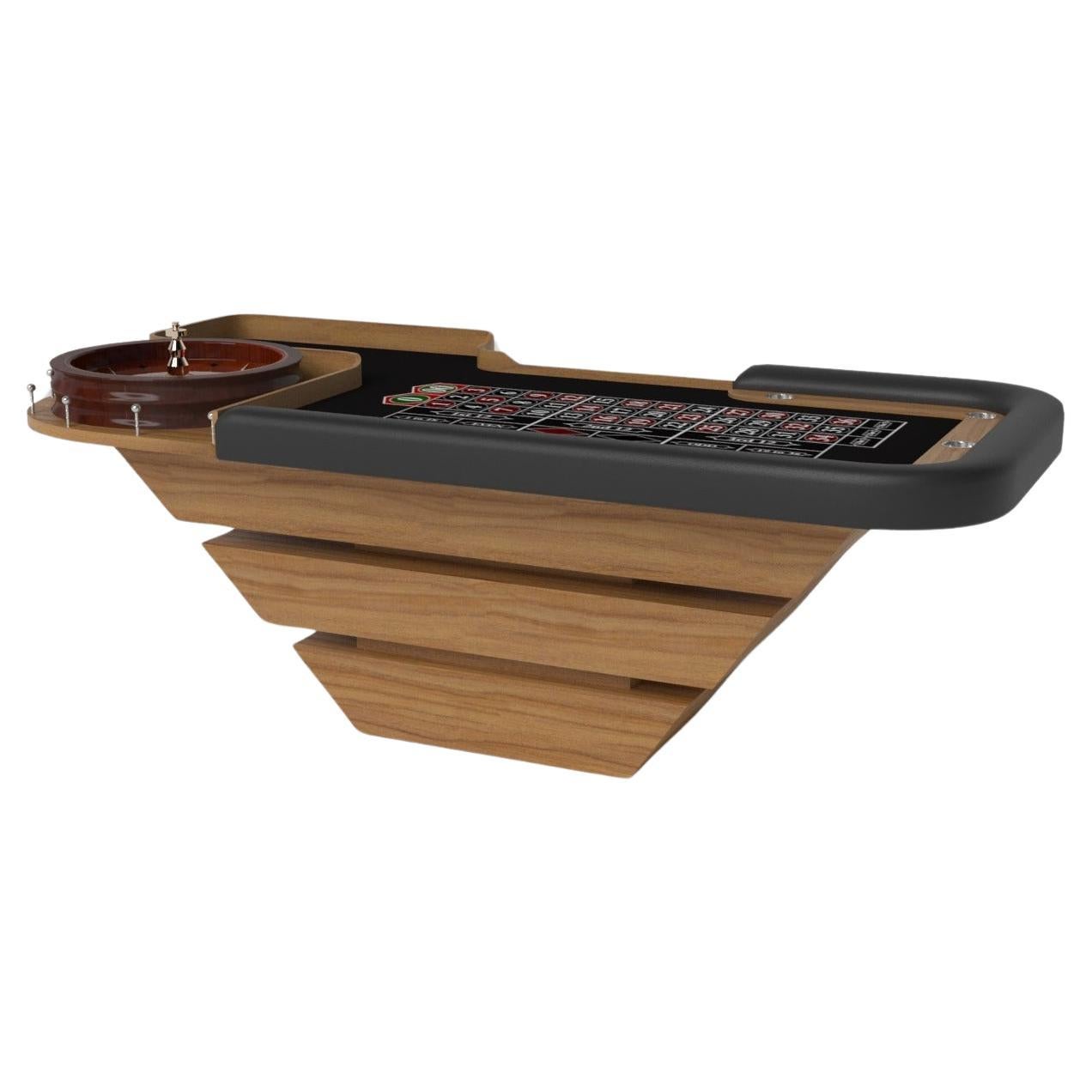 Elevate Customs Louve Roulette Tables / Solid Teak Wood in 8'2" - Made in USA For Sale