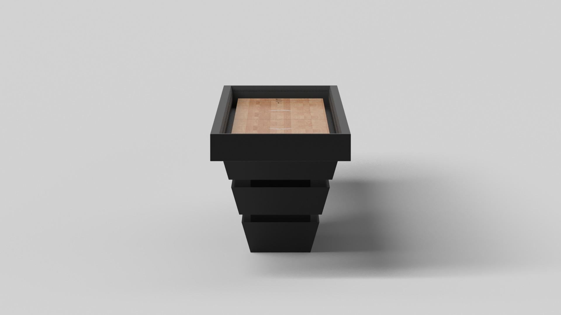 Modern Elevate Customs Louve Shuffleboard Tables / Solid Pantone Black Color in 9' -USA For Sale