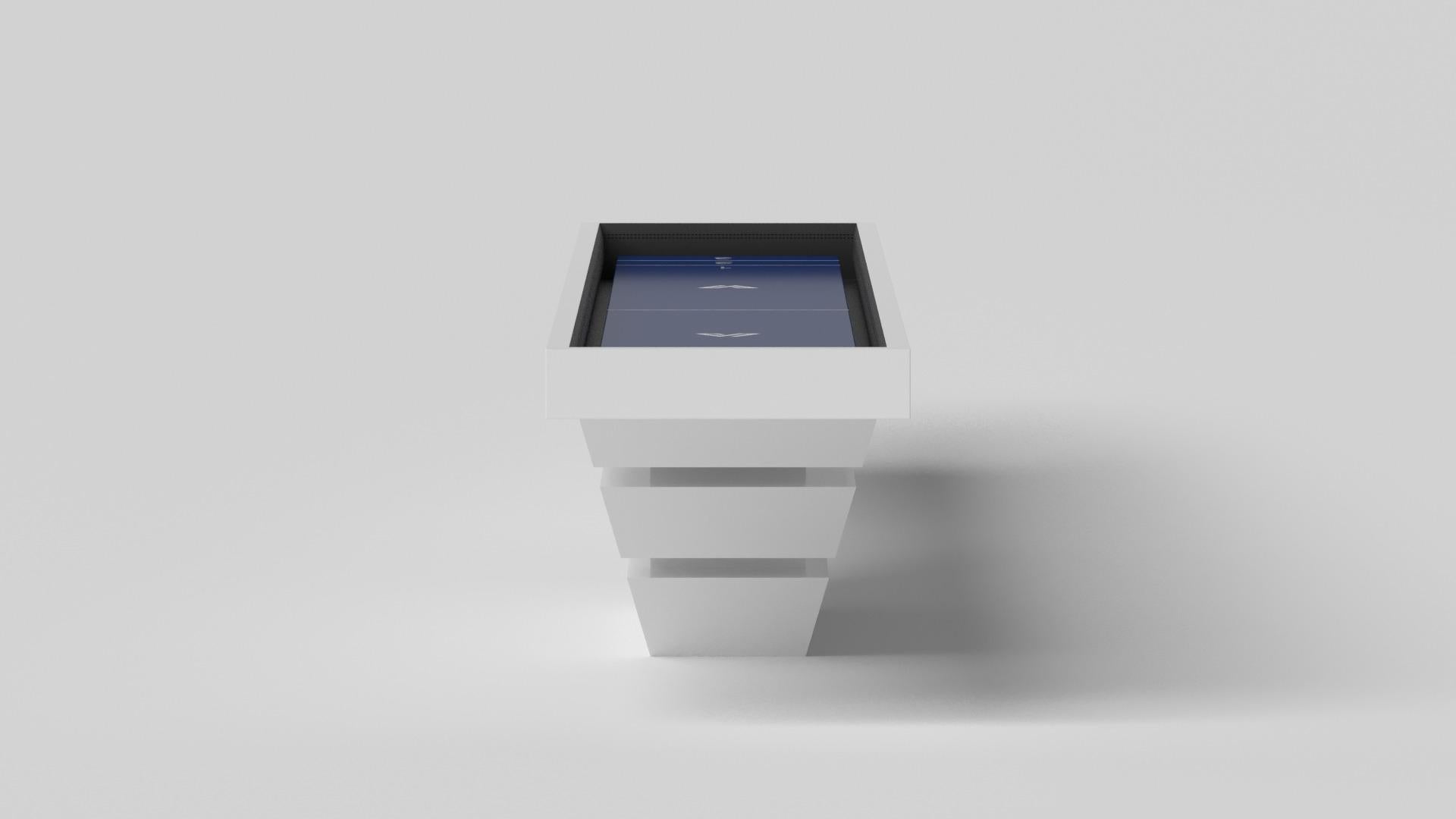 Modern Elevate Customs Louve Shuffleboard Tables / Solid Pantone White Color in 9' -USA For Sale