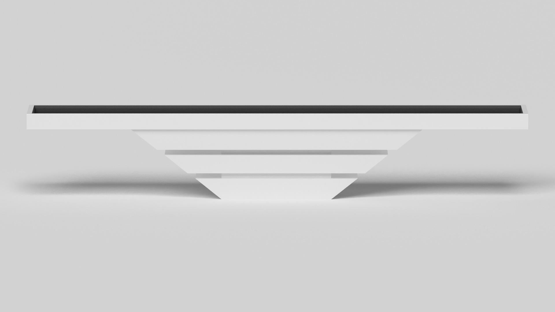 American Elevate Customs Louve Shuffleboard Tables / Solid Pantone White Color in 9' -USA For Sale