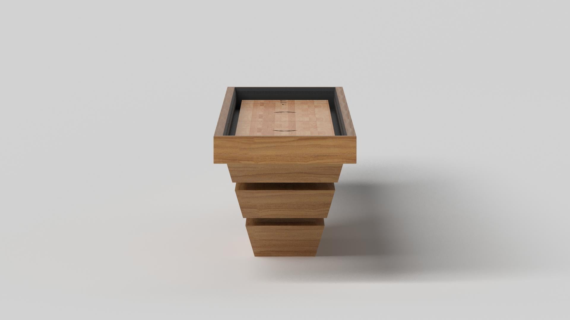 Modern Elevate Customs Louve Shuffleboard Tables / Solid Teak Wood in 22' - USA For Sale