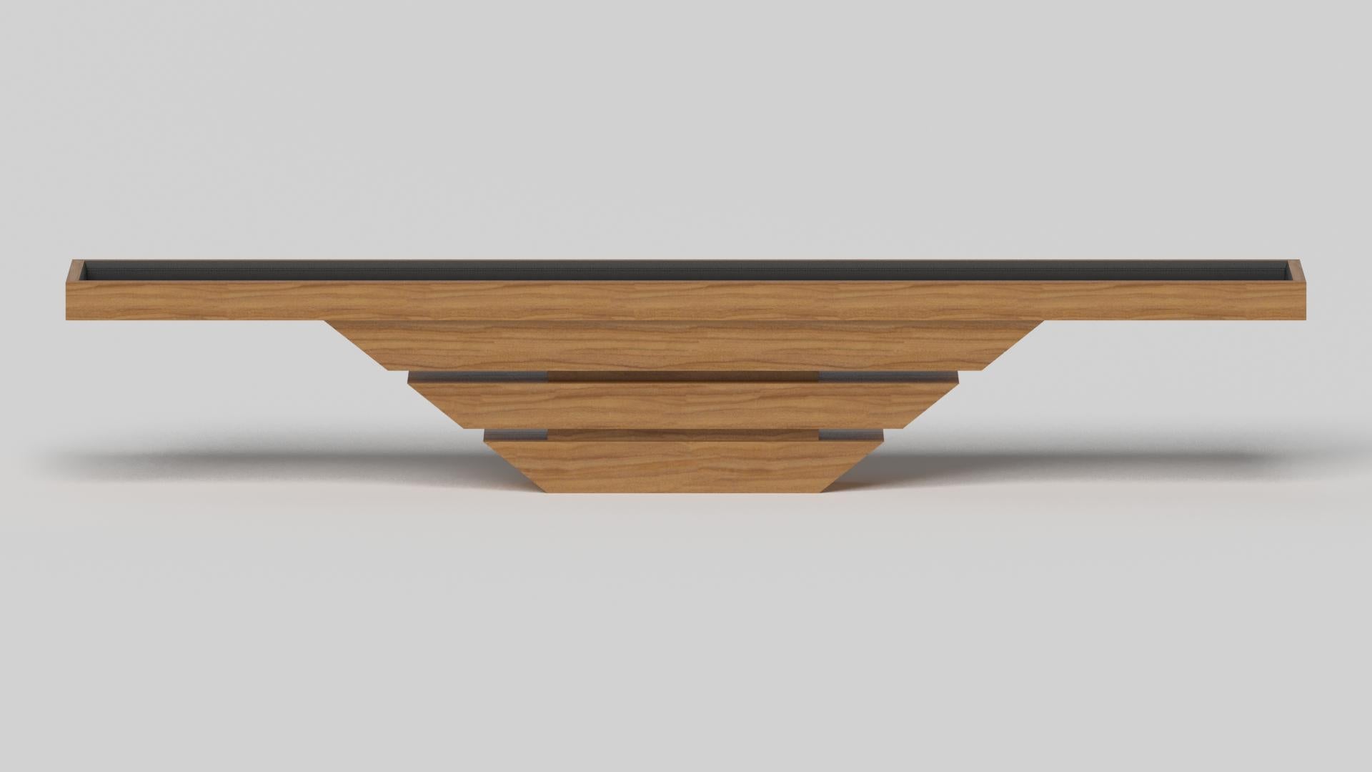 American Elevate Customs Louve Shuffleboard Tables / Solid Teak Wood in 22' - USA For Sale