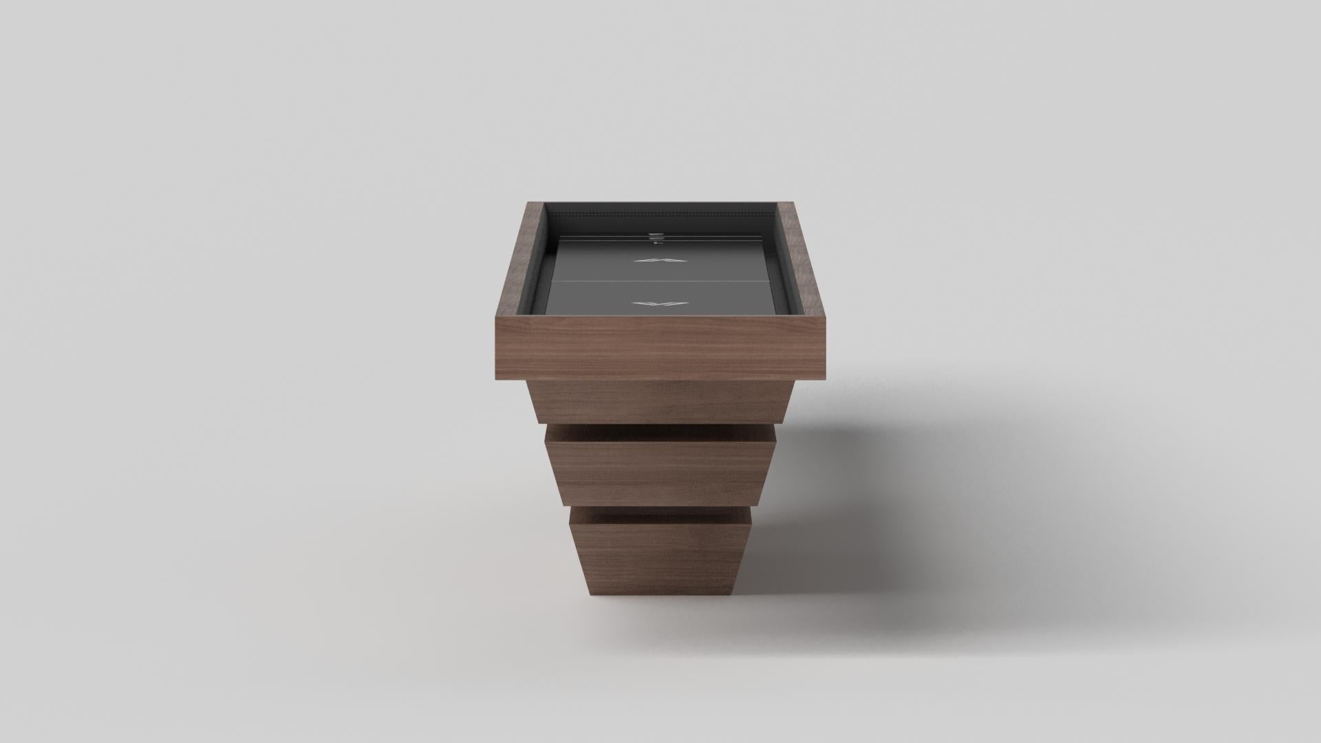 Modern Elevate Customs Louve Shuffleboard Tables / Solid Walnut Wood in 12' - USA For Sale