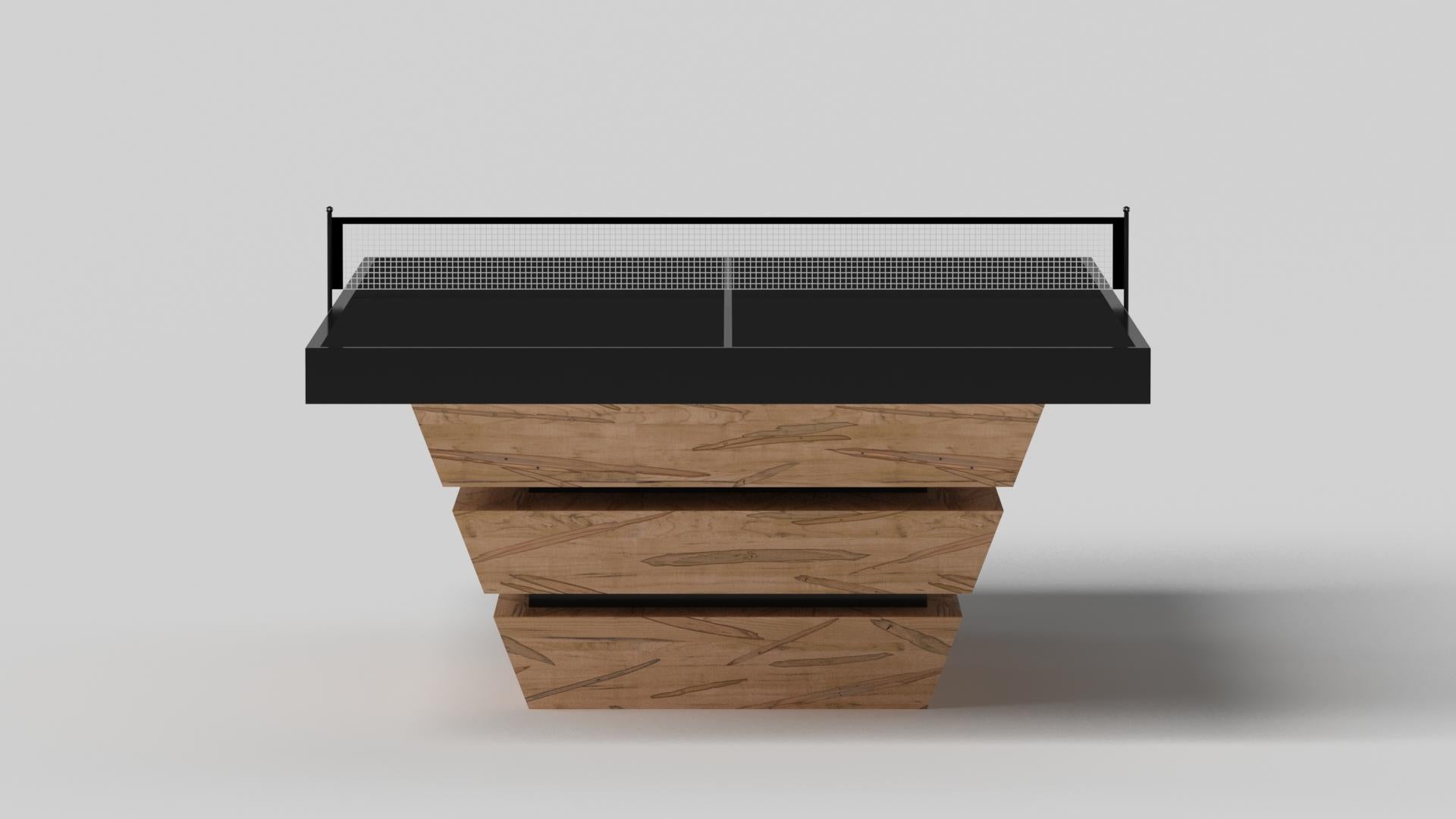 Modern Elevate Customs Louve Tennis Table / Solid Curly Maple Wood in 9' - Made in USA For Sale