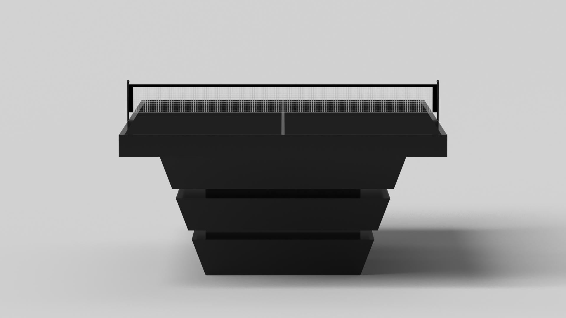 Modern Elevate Customs Louve Tennis Table /Solid Pantone Black Color in 9' -Made in USA For Sale