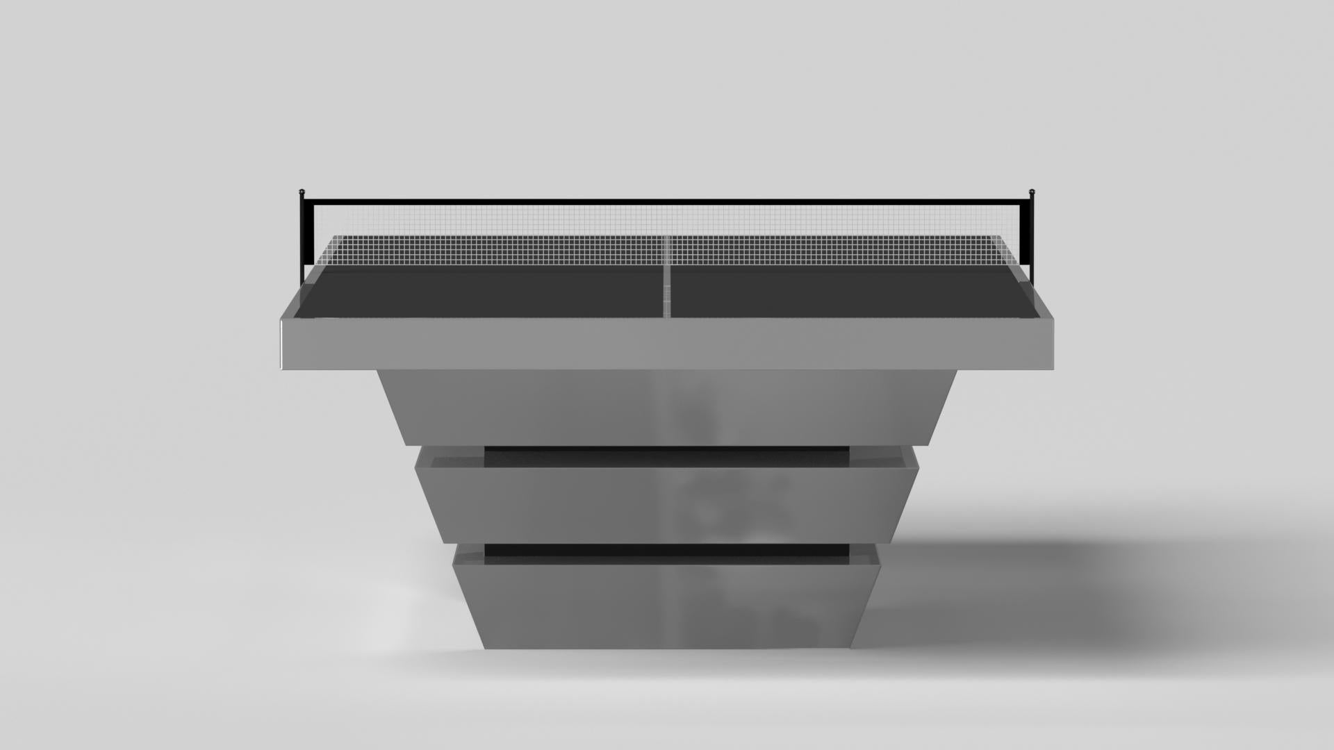 Modern Elevate Customs Louve Tennis Table/Stainless Steel Sheet Metal in 9'-Made in USA For Sale