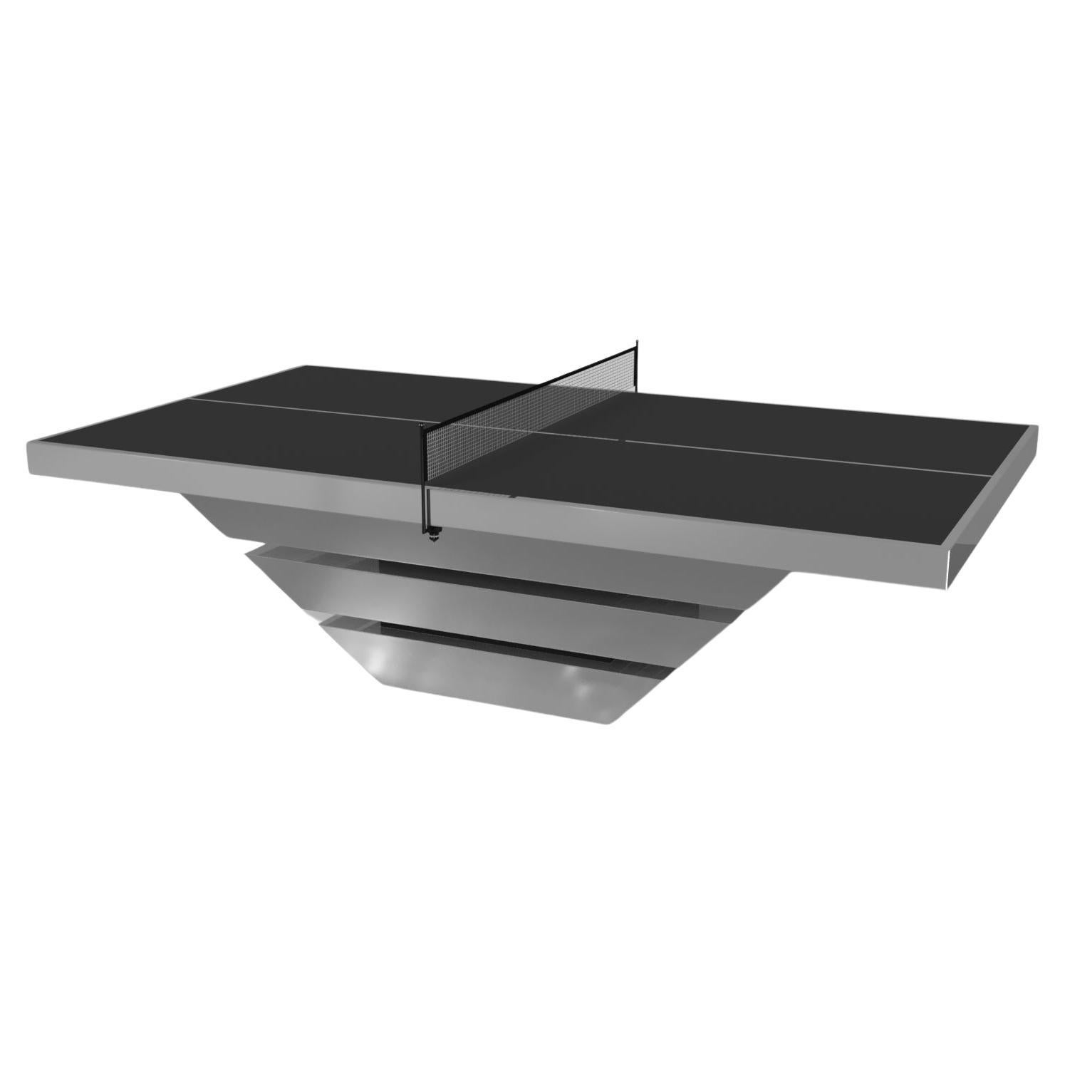 Elevate Customs Louve Tennis Table/Stainless Steel Sheet Metal in 9'-Made in USA For Sale