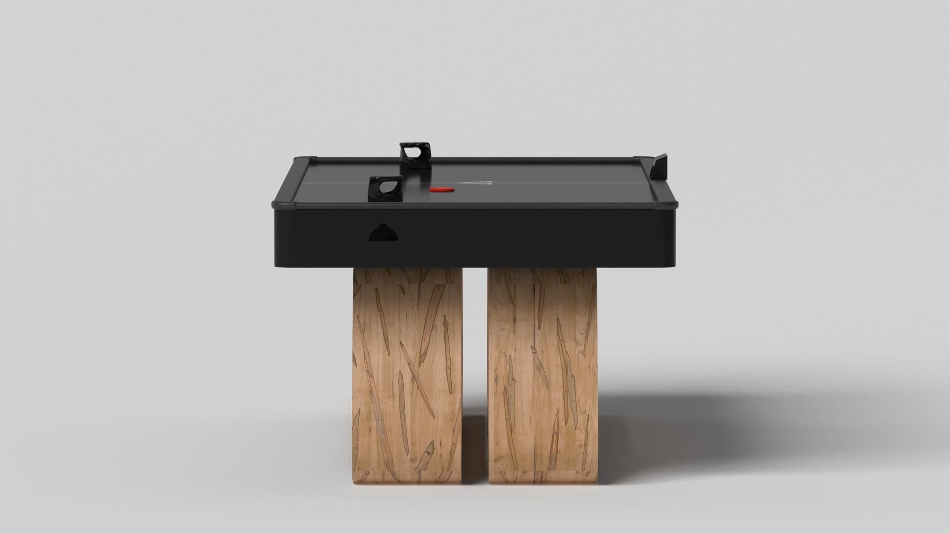 Modern Elevate Customs Luge Air Hockey Tables /Solid Curly Maple Wood in 7'-Made in USA For Sale