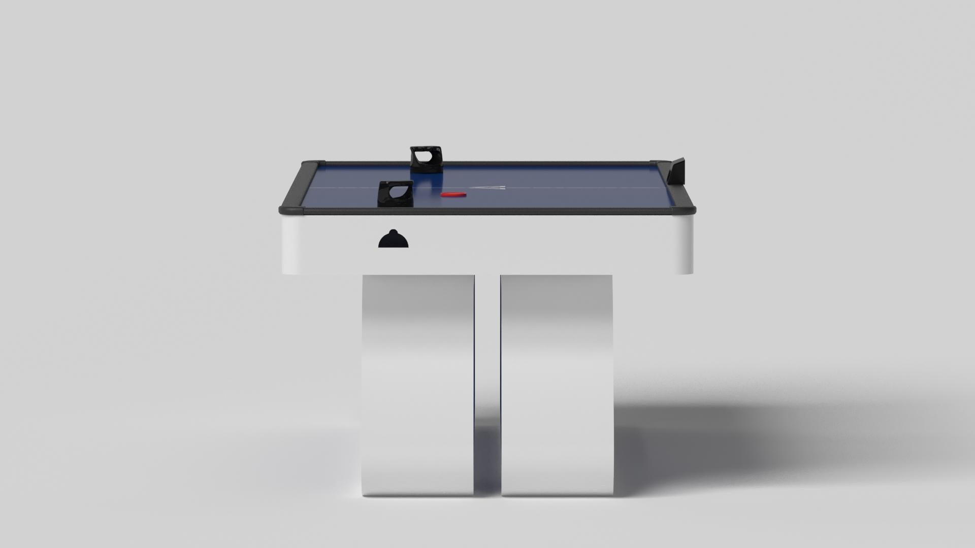 Modern Elevate Customs Luge Air Hockey Tables / Solid Pantone White in 7' - Made in USA For Sale