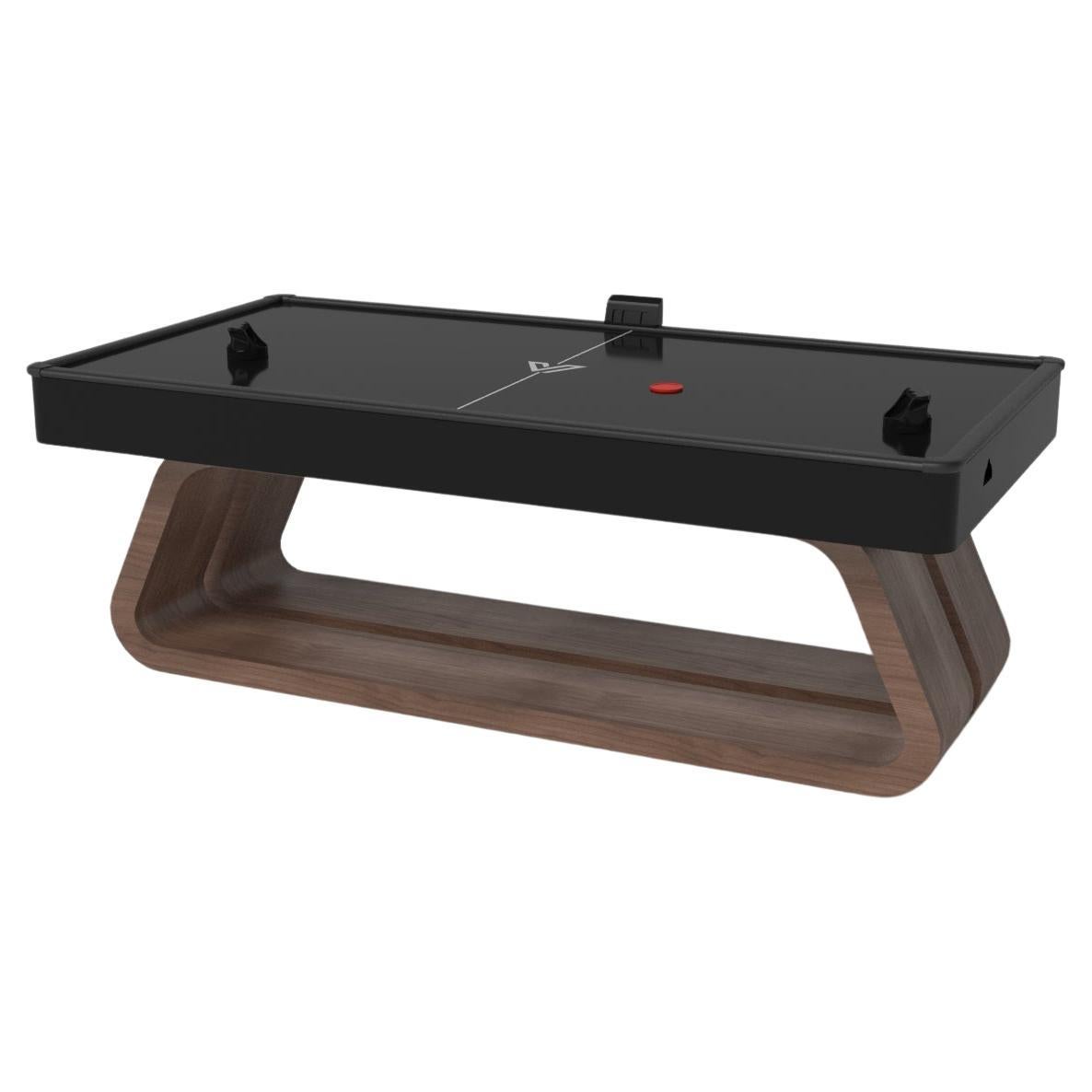 Elevate Customs Luge Air Hockey Tables / Solid Walnut Wood in 7' - Made in USA For Sale