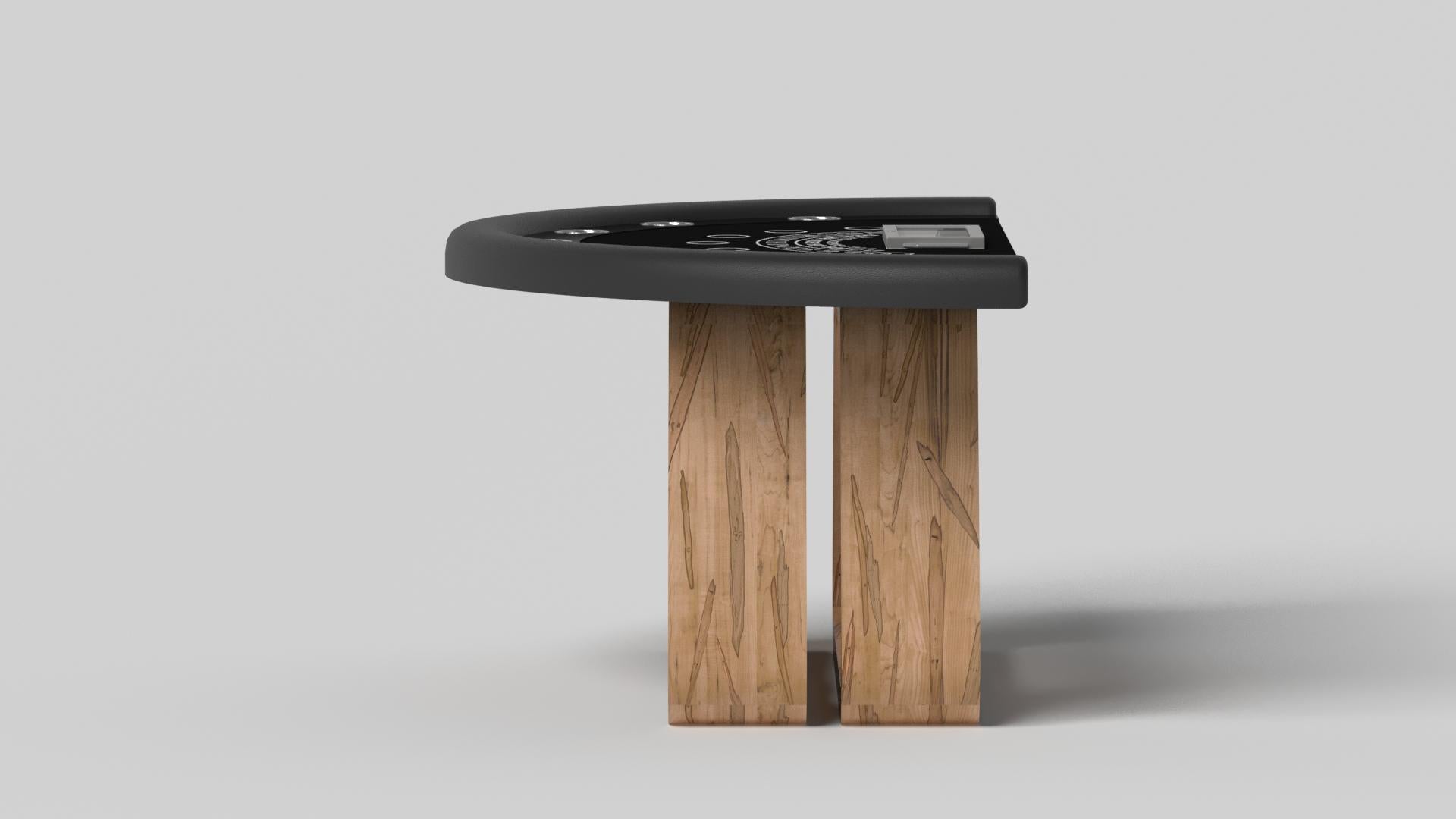 Modern Elevate Customs Luge Black Jack Tables / Solid Curly Maple Wood in 7'4