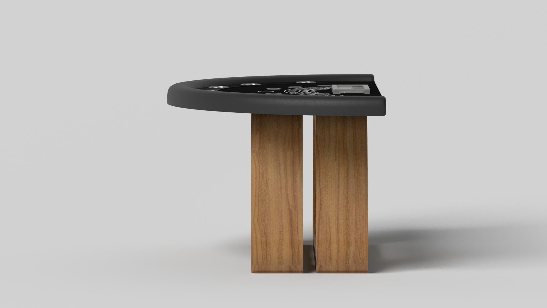 Modern Elevate Customs Luge Black Jack Tables / Solid Teak Wood in 7'4