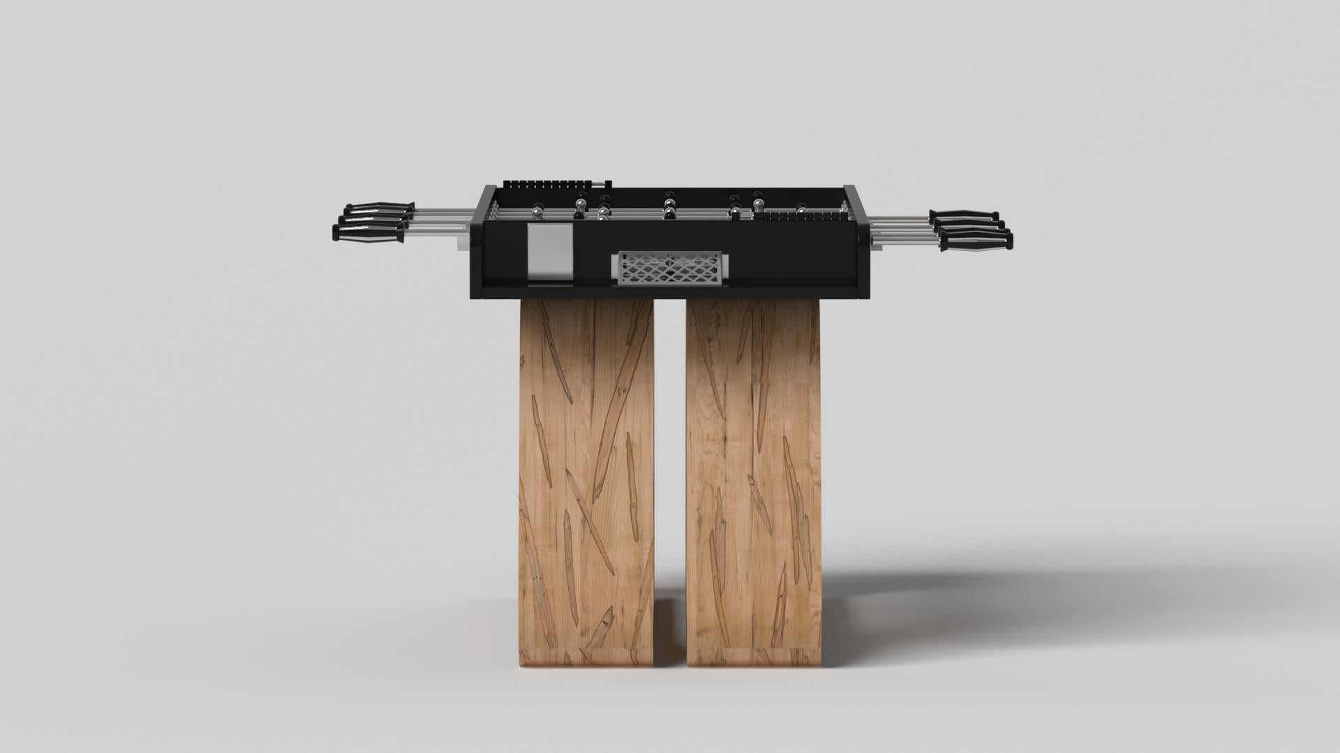 Modern Elevate Customs Luge Foosball Tables / Solid Curly Maple Wood in 5' -Made in USA For Sale