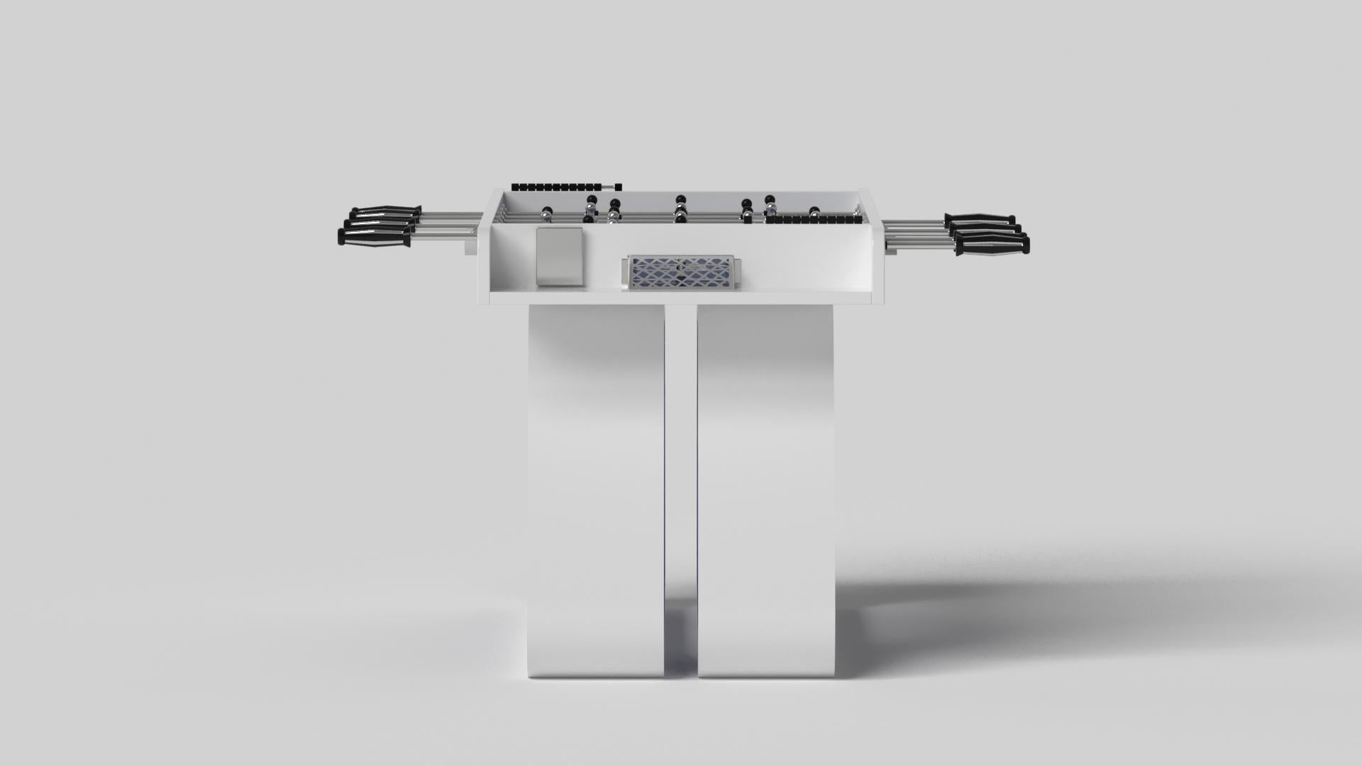 Modern Elevate Customs Luge Foosball Tables/Solid Pantone White Color in 5'-Made in USA For Sale