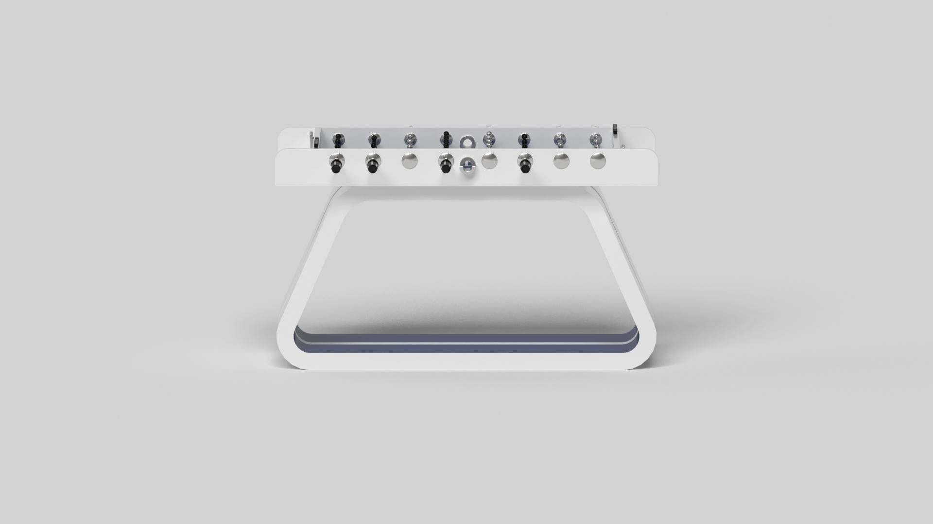 Hand-Crafted Elevate Customs Luge Foosball Tables/Solid Pantone White Color in 5'-Made in USA For Sale