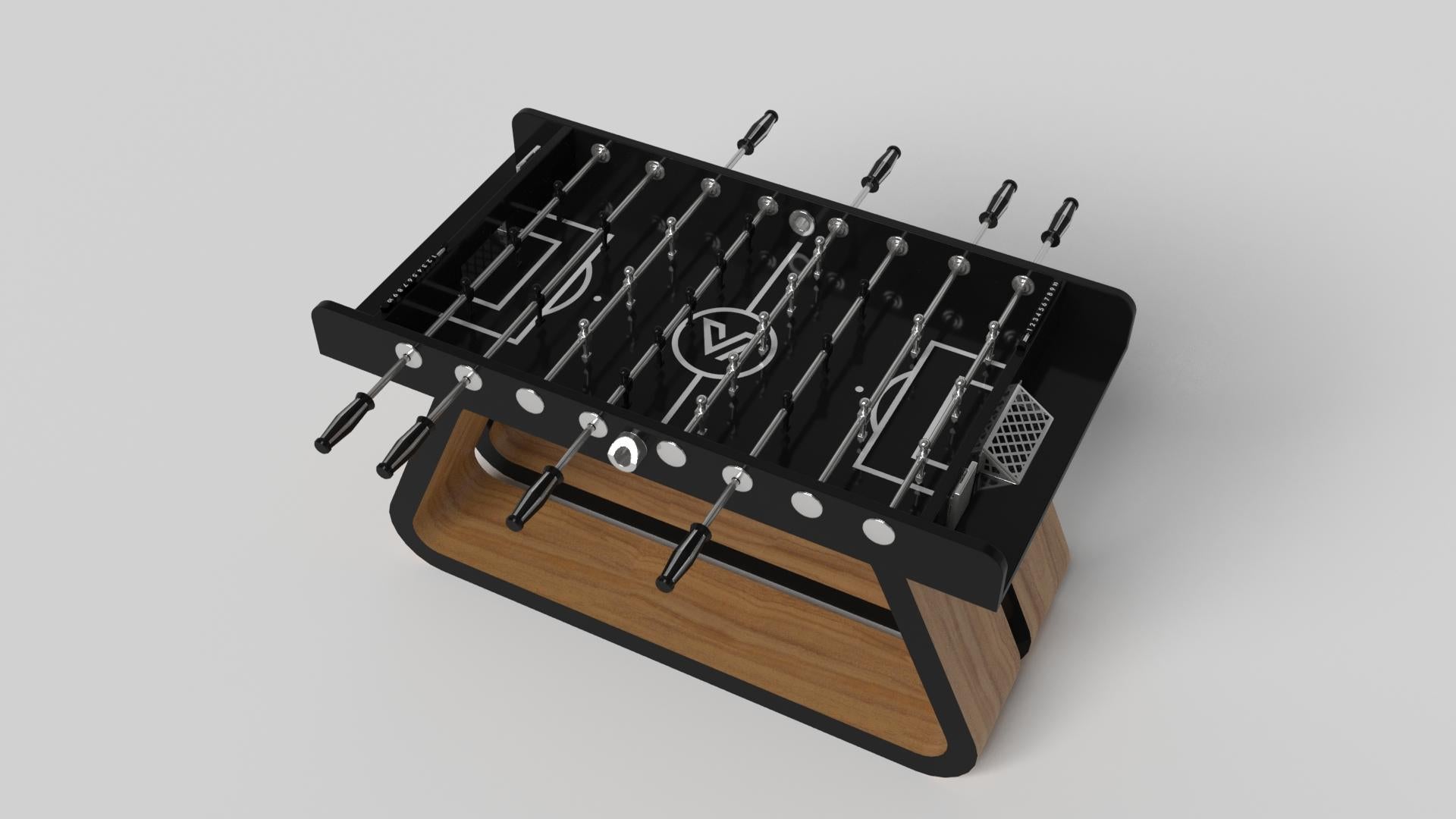 American Elevate Customs Luge Foosball Tables / Solid Teak Wood in 5' - Made in USA For Sale