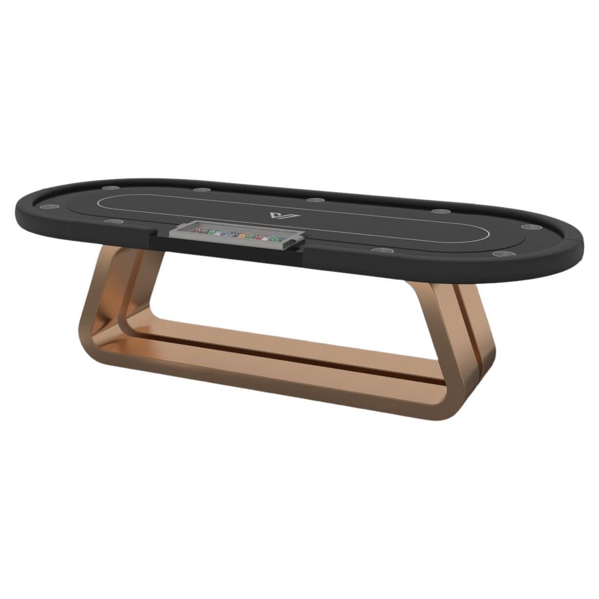 Elevate Customs Luge Poker Tables / Solid Brass Metal in 8'8" - Made in USA For Sale