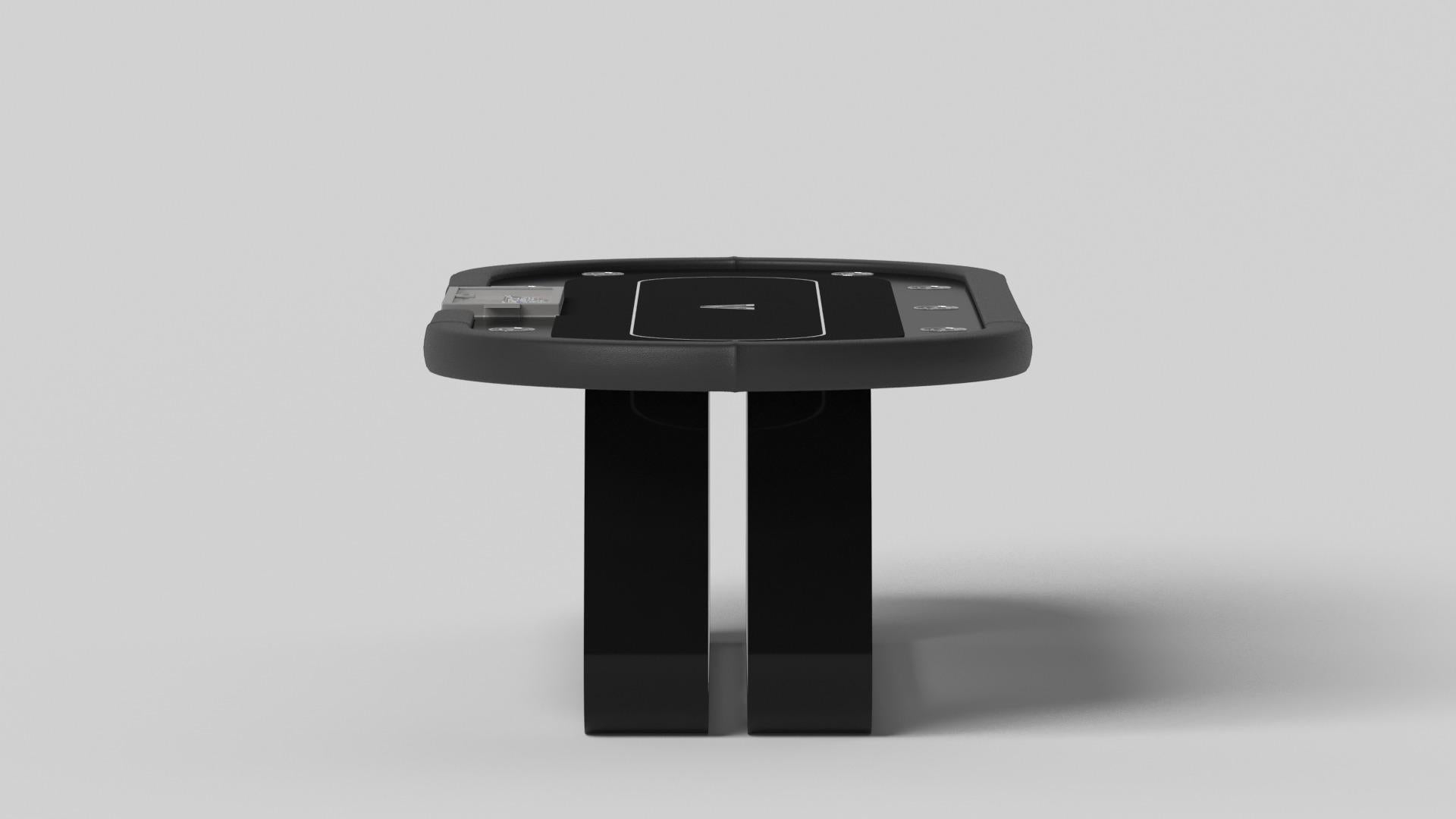 Modern Elevate Customs Luge Poker Tables/Solid Pantone Black Color in 8'8