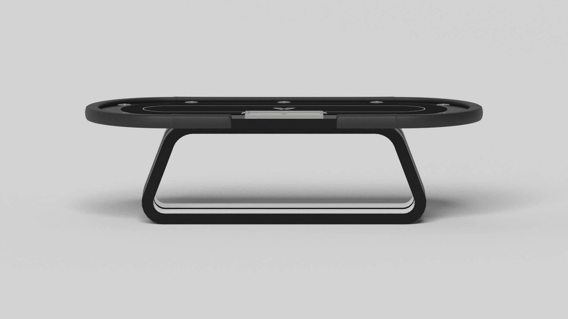 American Elevate Customs Luge Poker Tables/Solid Pantone Black Color in 8'8