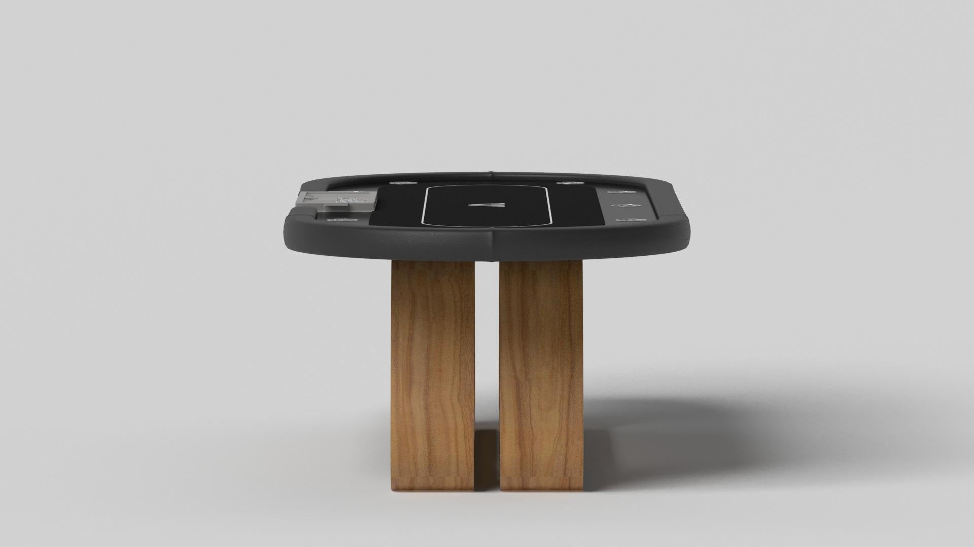 Moderne Tables de poker Luge Customs / Bois de teck massif en 8'8