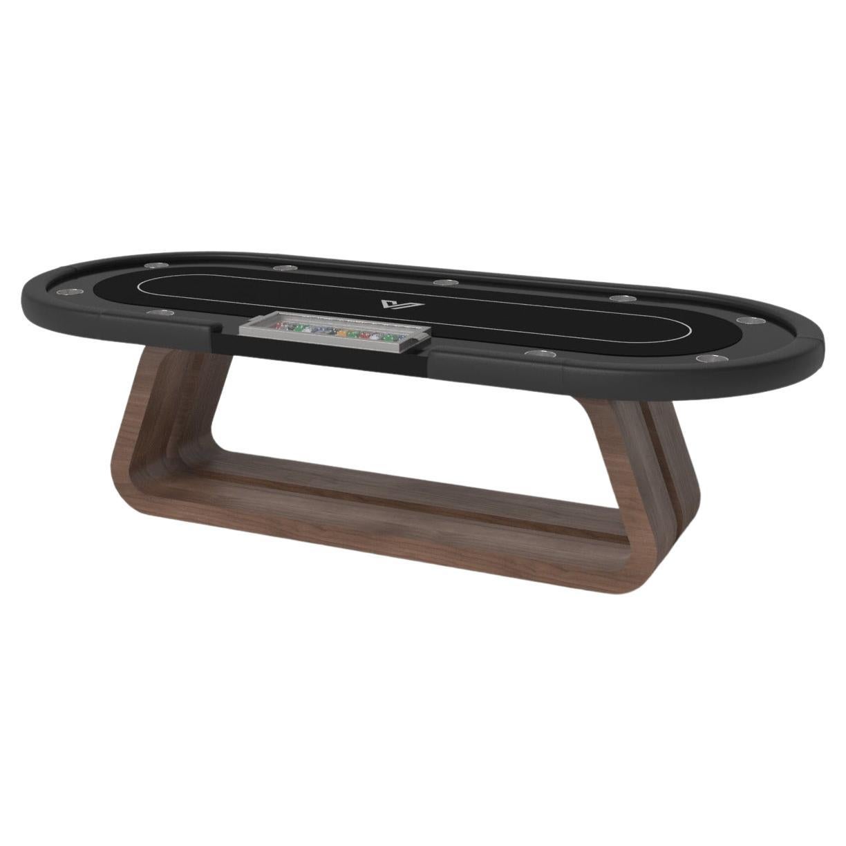 Elevate Customs Luge Poker Tables / Solid Walnut Wood in 8'8" - Made in USA For Sale