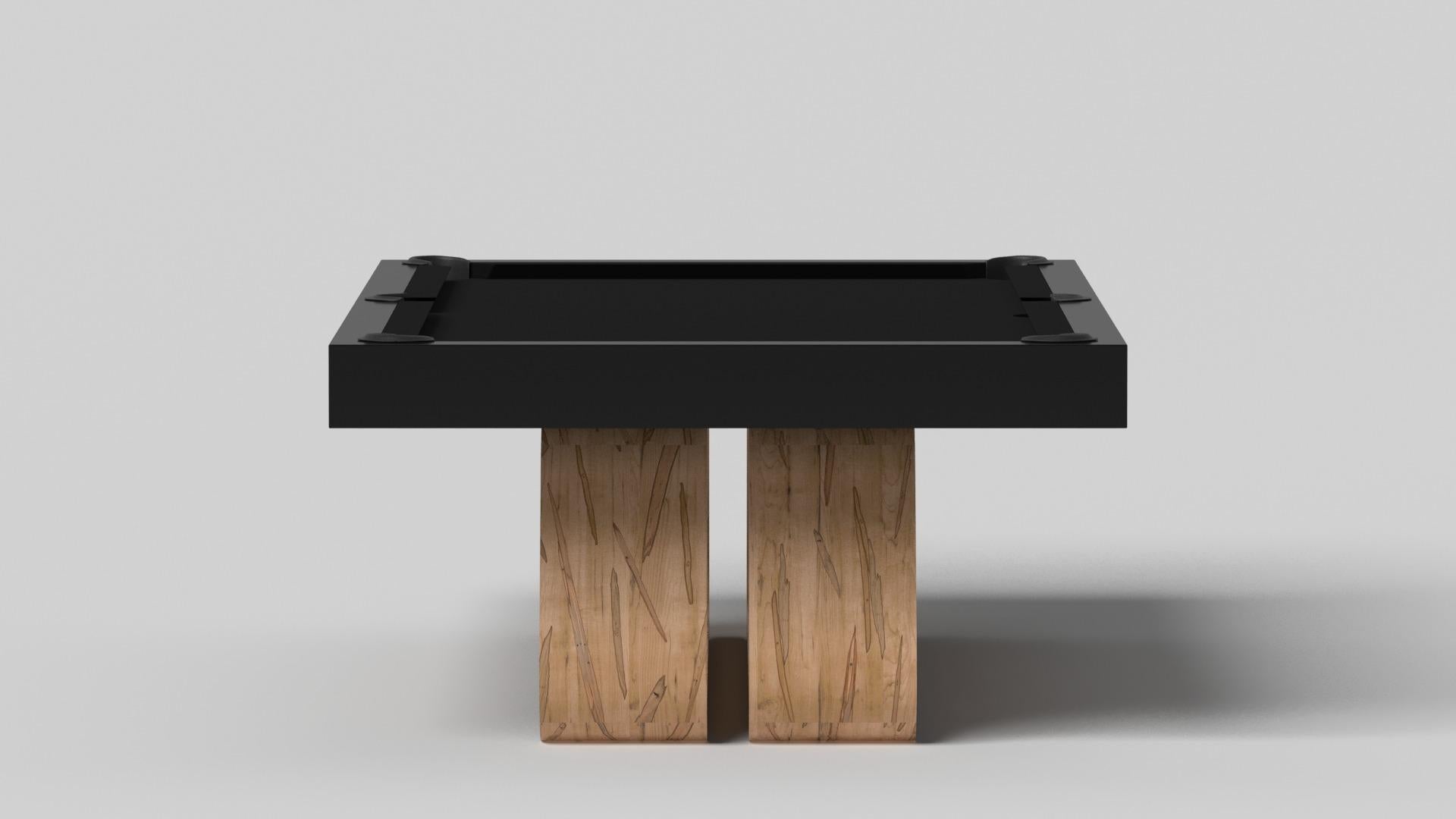 Modern Elevate Customs Luge Pool Table / Solid Curly Maple Wood in 9' - Made in USA For Sale