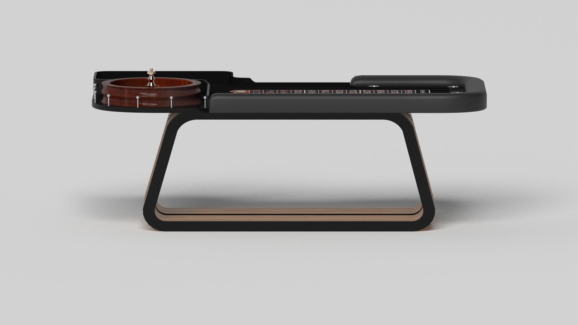 Moderne Elevate Customs Luge Roulette Tables / Bois de teck massif en 8'2