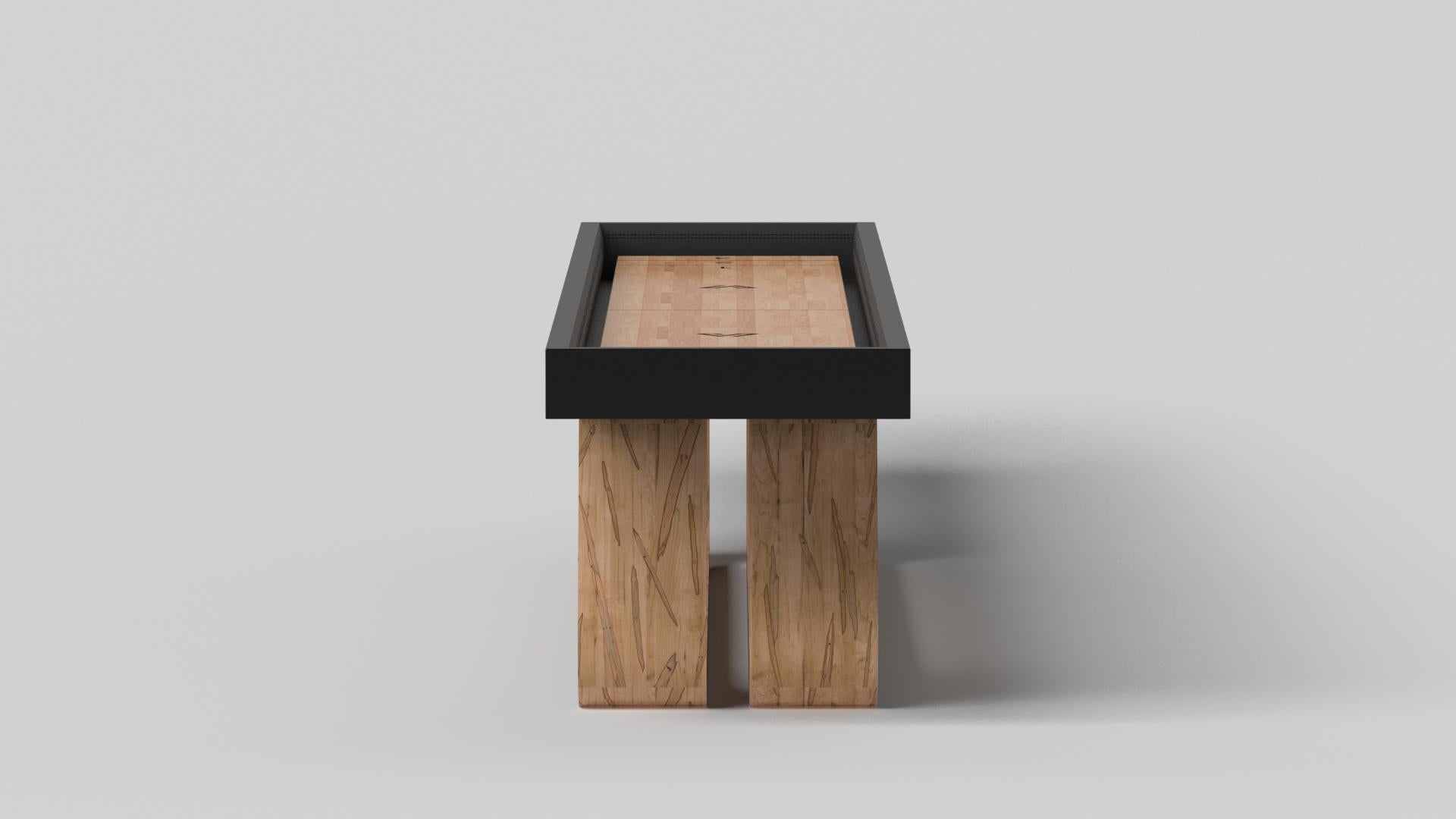 Modern Elevate Customs Luge Shuffleboard Tables / Solid Curly Maple Wood in 22' - USA For Sale