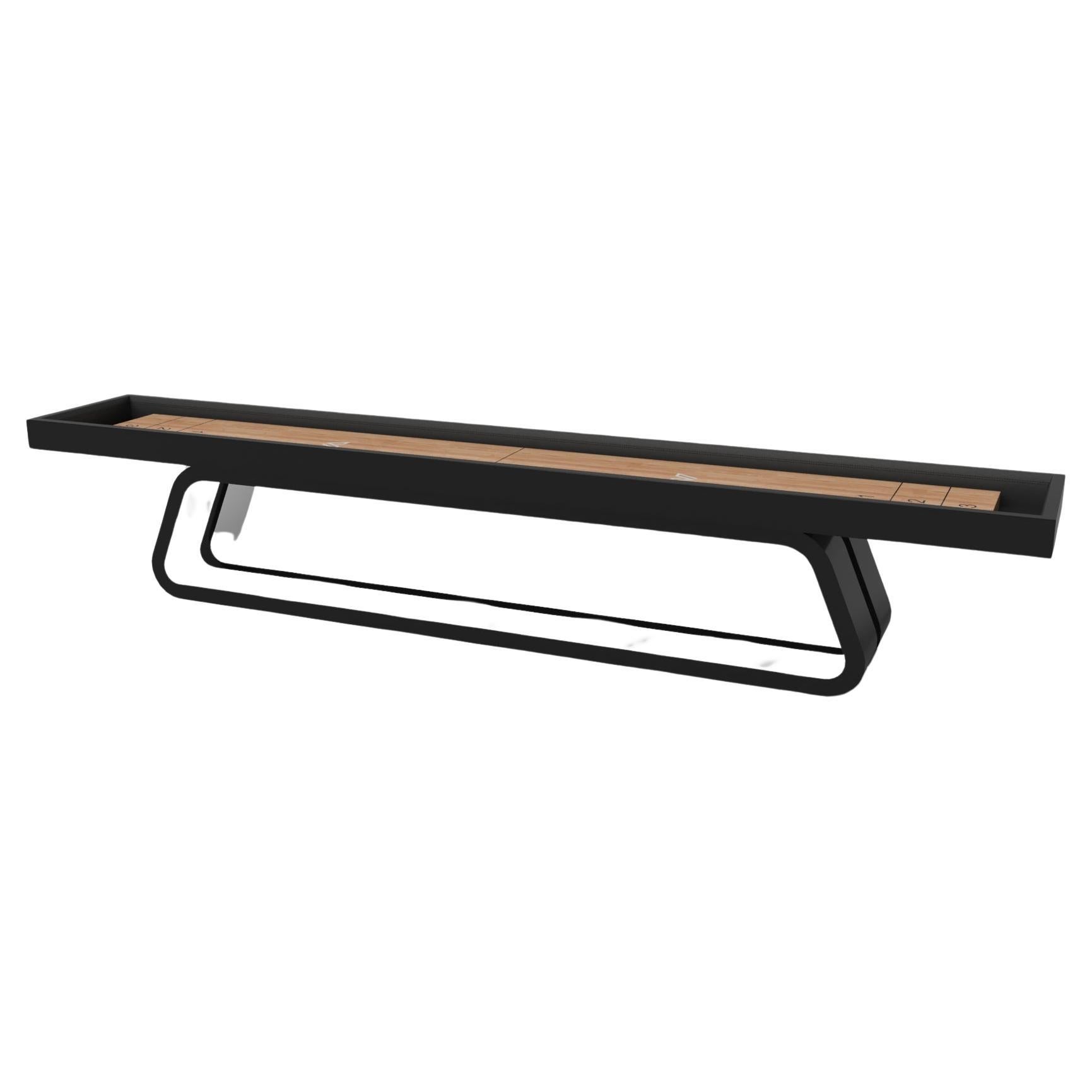 Elevate Customs Luge Shuffleboard Tables / Solid Pantone Black Color in 9' - USA For Sale
