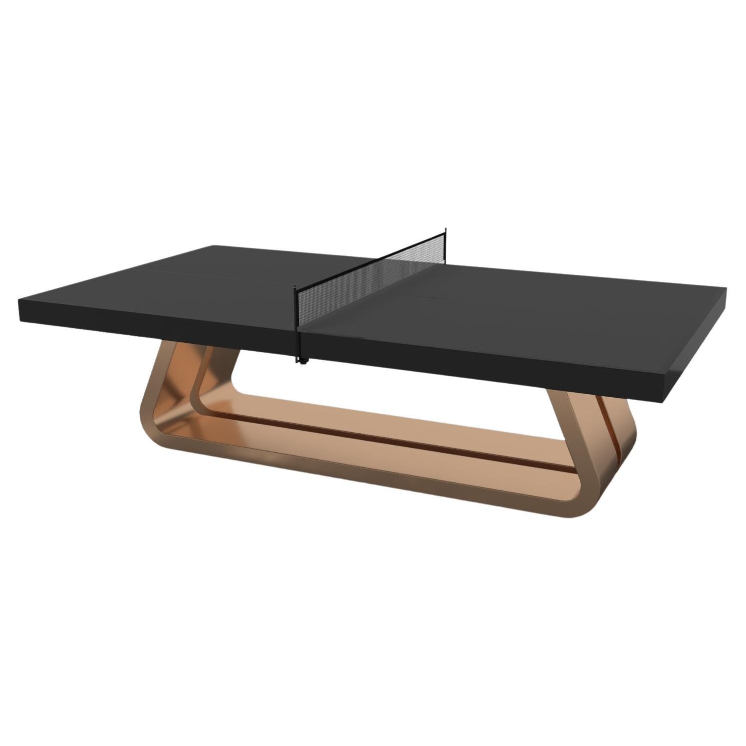 Elevate Customs Luge Tennis Table / Solid Brass Metal in 9' - Made in USA For Sale