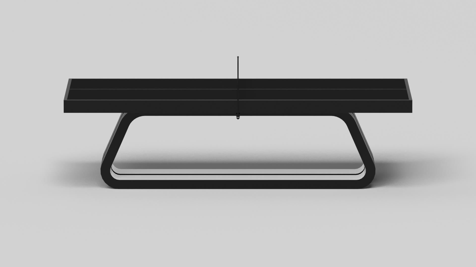 American Elevate Customs Luge Tennis Table / Solid Pantone Black Color in 9' -Made in USA For Sale