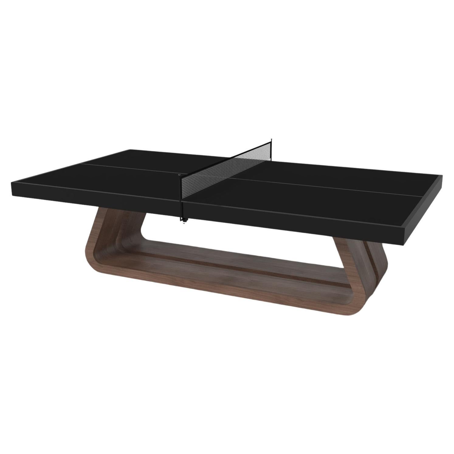 Elevate Customs Luge Tennis Table / Solid Walnut Wood in 9' - Made in USA For Sale