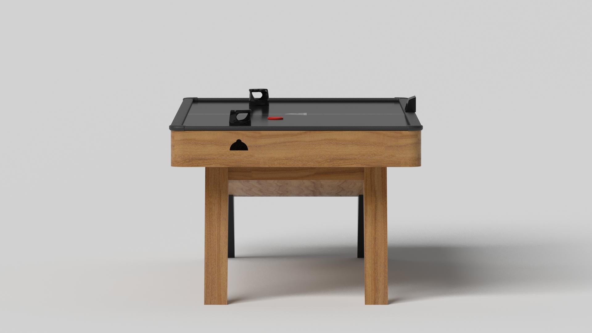 Modern Elevate Customs Mantis Air Hockey Tables / Solid Teak Wood in 7' - Made in USA For Sale