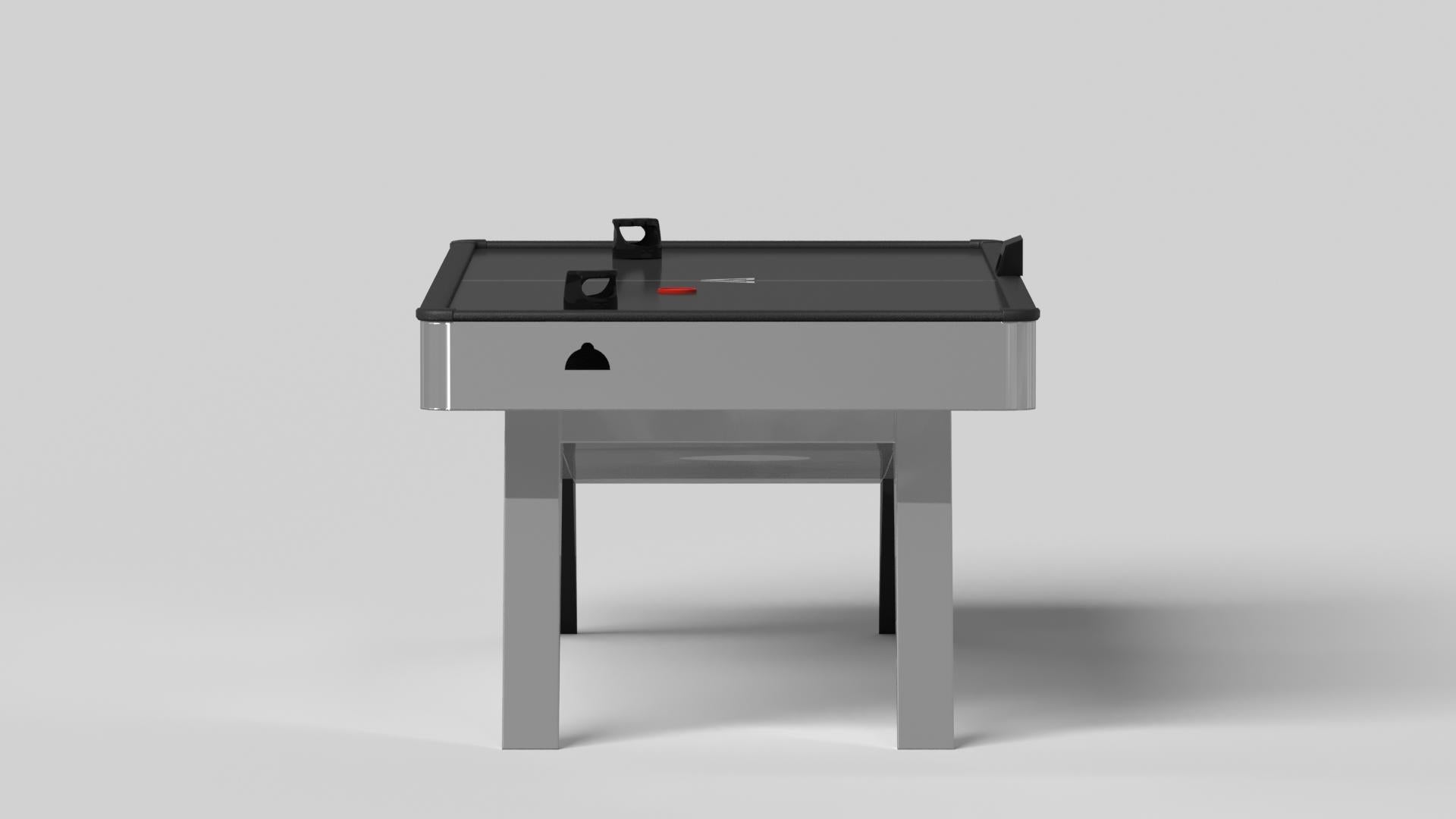 Modern Elevate Customs Mantis Air Hockey Tables/Stainless Steel Metal in 7'-Made in USA For Sale