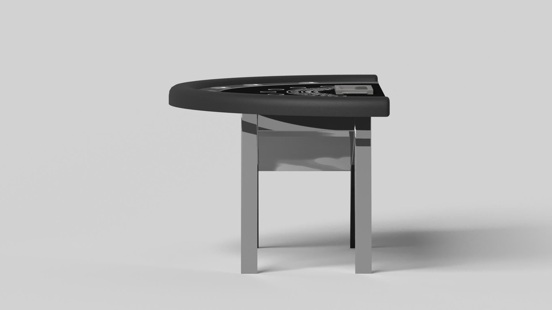 Modern Elevate Customs Mantis Black Jack Table/Stainless Steel Sheet Metal in 7'4